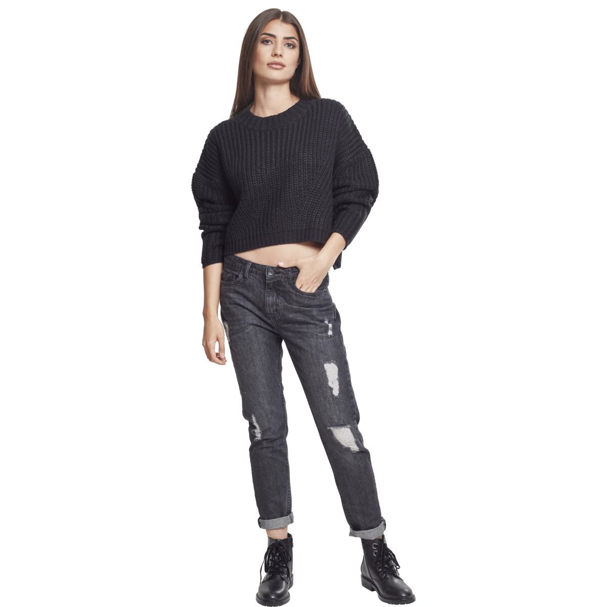 Urban Classics Ladies - Wide Oversize Sweater black