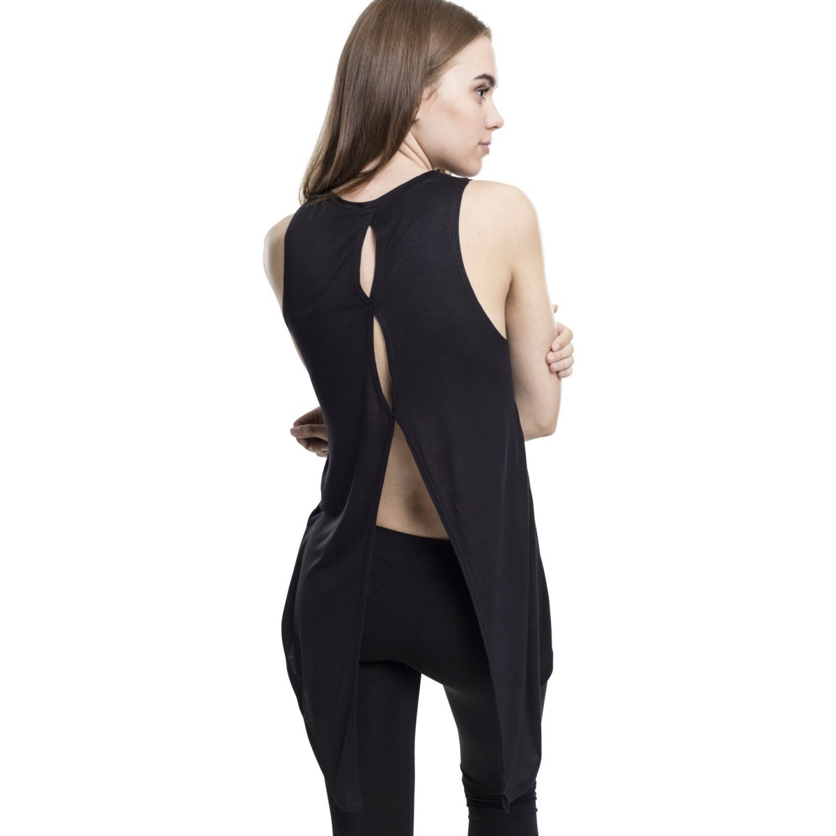 Urban Classics Ladies - HiLo Viscose Top noir