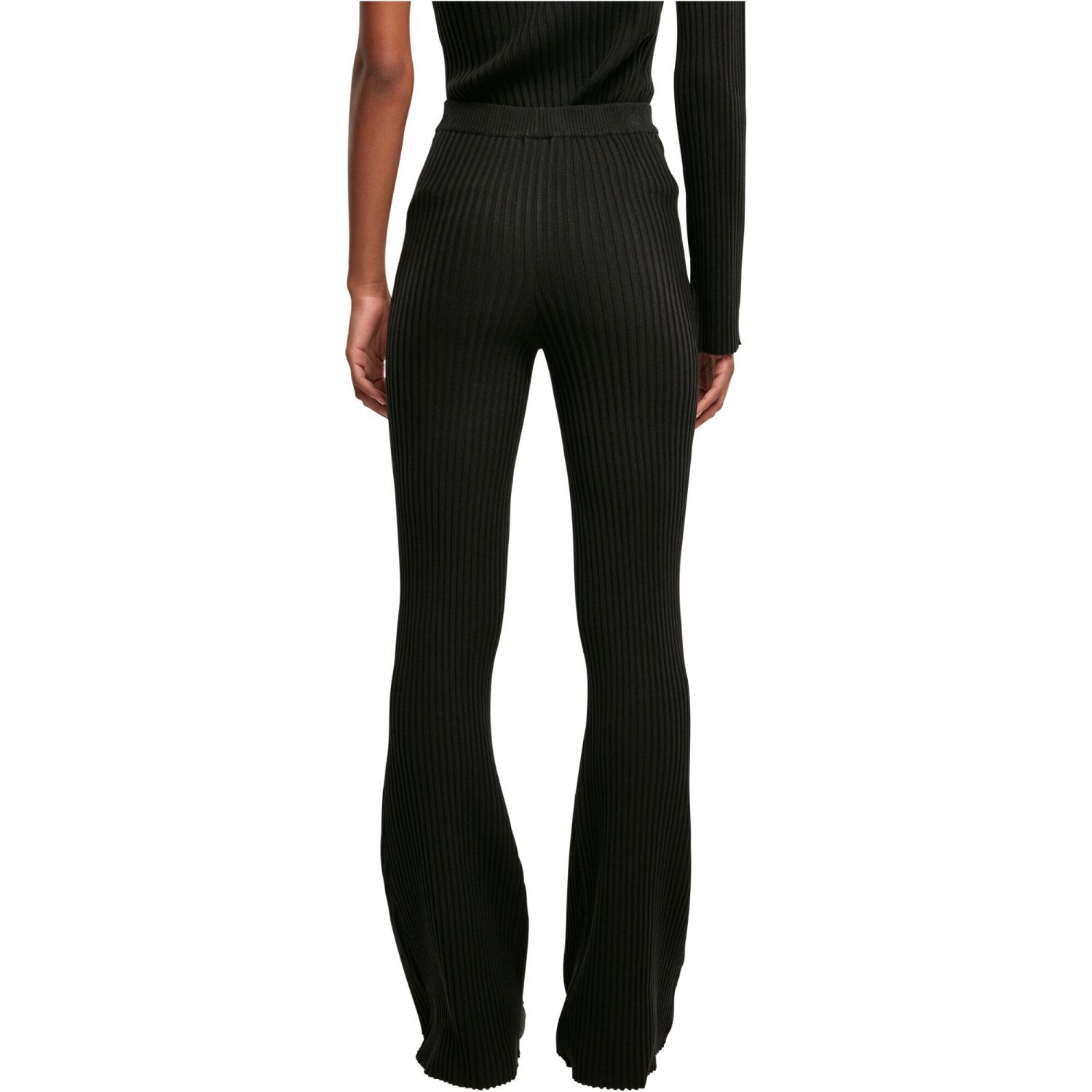 Urban Classics Ladies - Flared Rib Knit Leggings noir