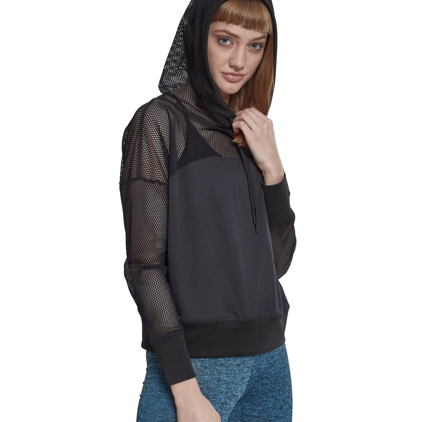 Urban Classics Ladies - Sport Fitness Mesh Hoody noir