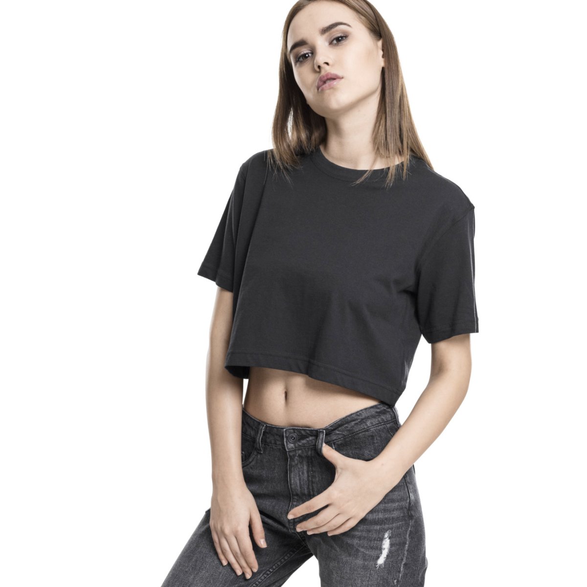 Urban Classics Ladies - Short Oversized Top noir