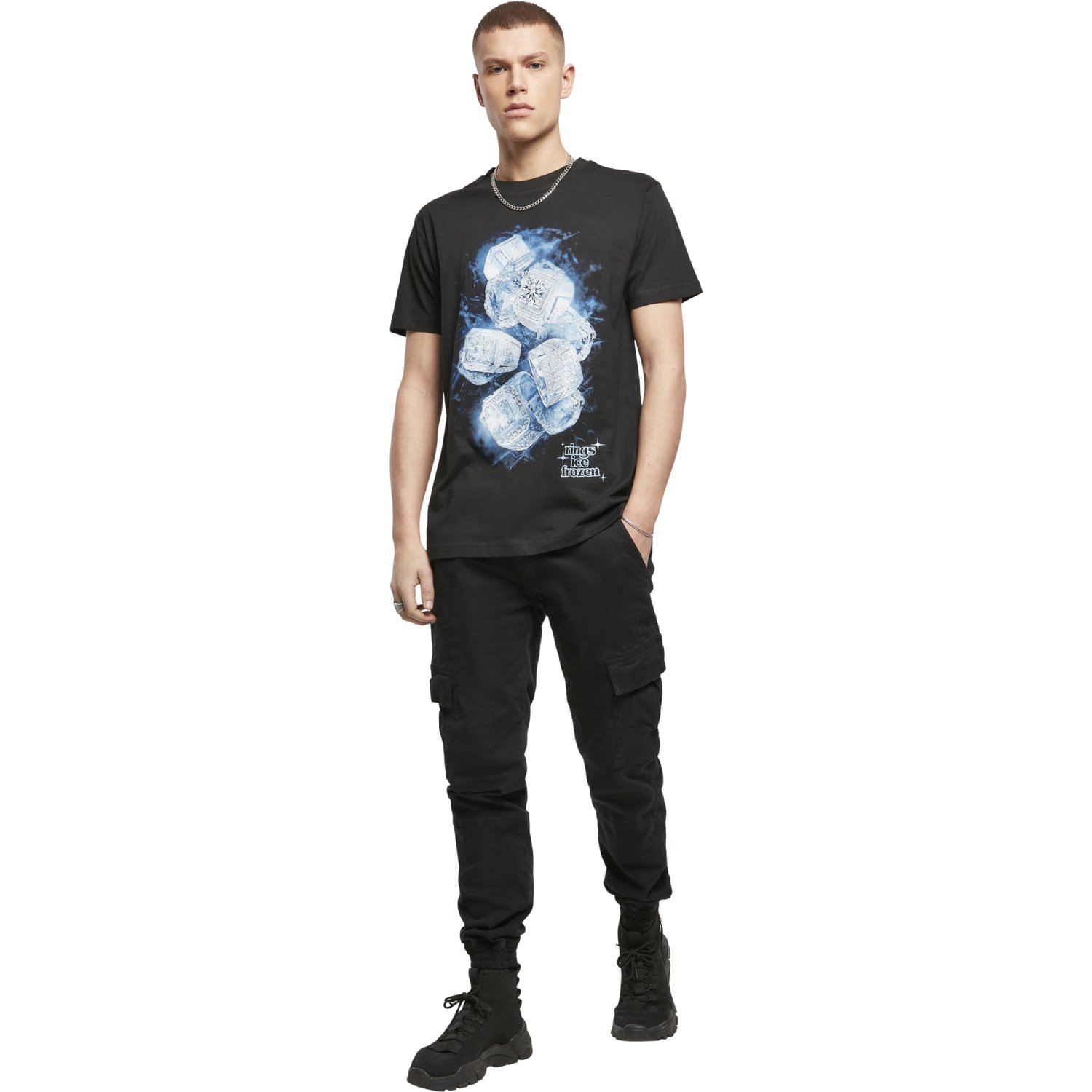 Mister Tee Grafik Shirt - ICED RINGS schwarz