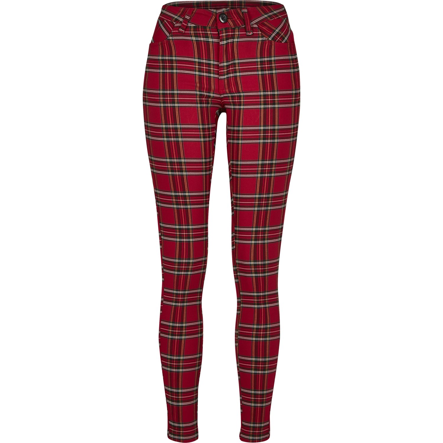Urban Classics Ladies - TARTAN Skinny Pants red