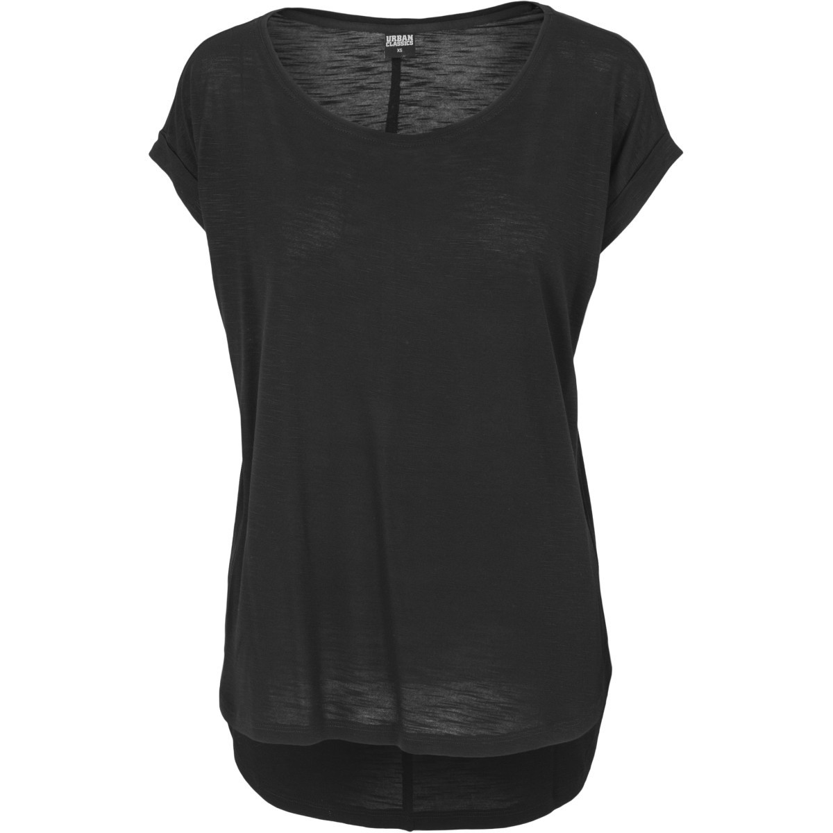 Urban Classics Ladies - Long Back Shaped Slub Tee noir