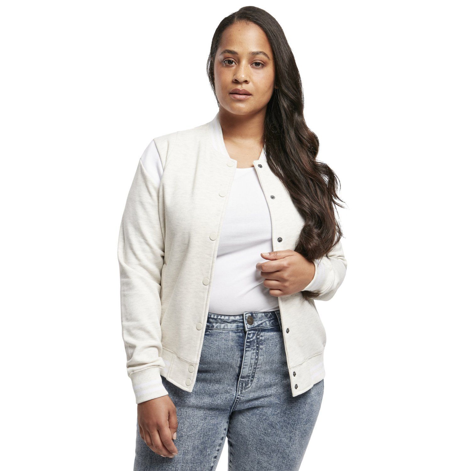 Urban Classics Ladies - INSET College Sweat Veste gris