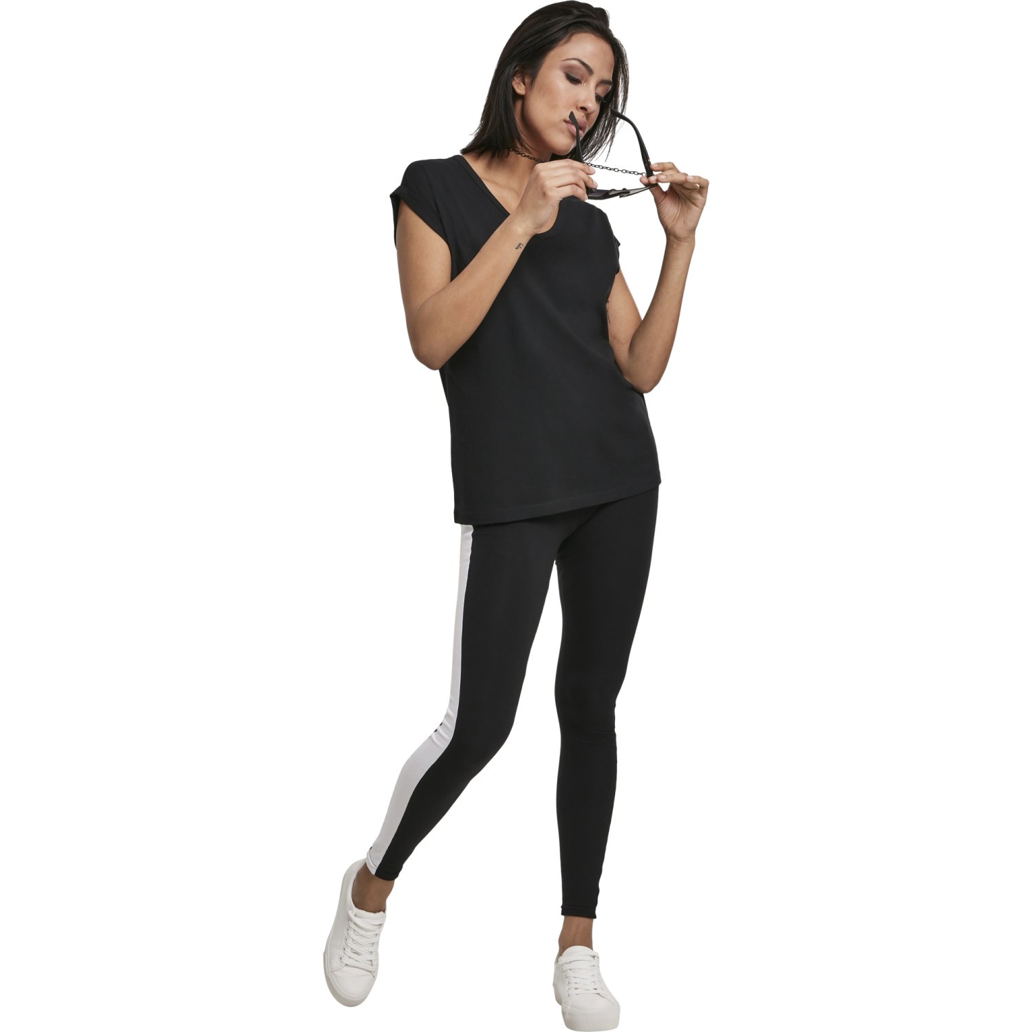 Urban Classics Femme - EXTENDED SHOULDER Shirt noir