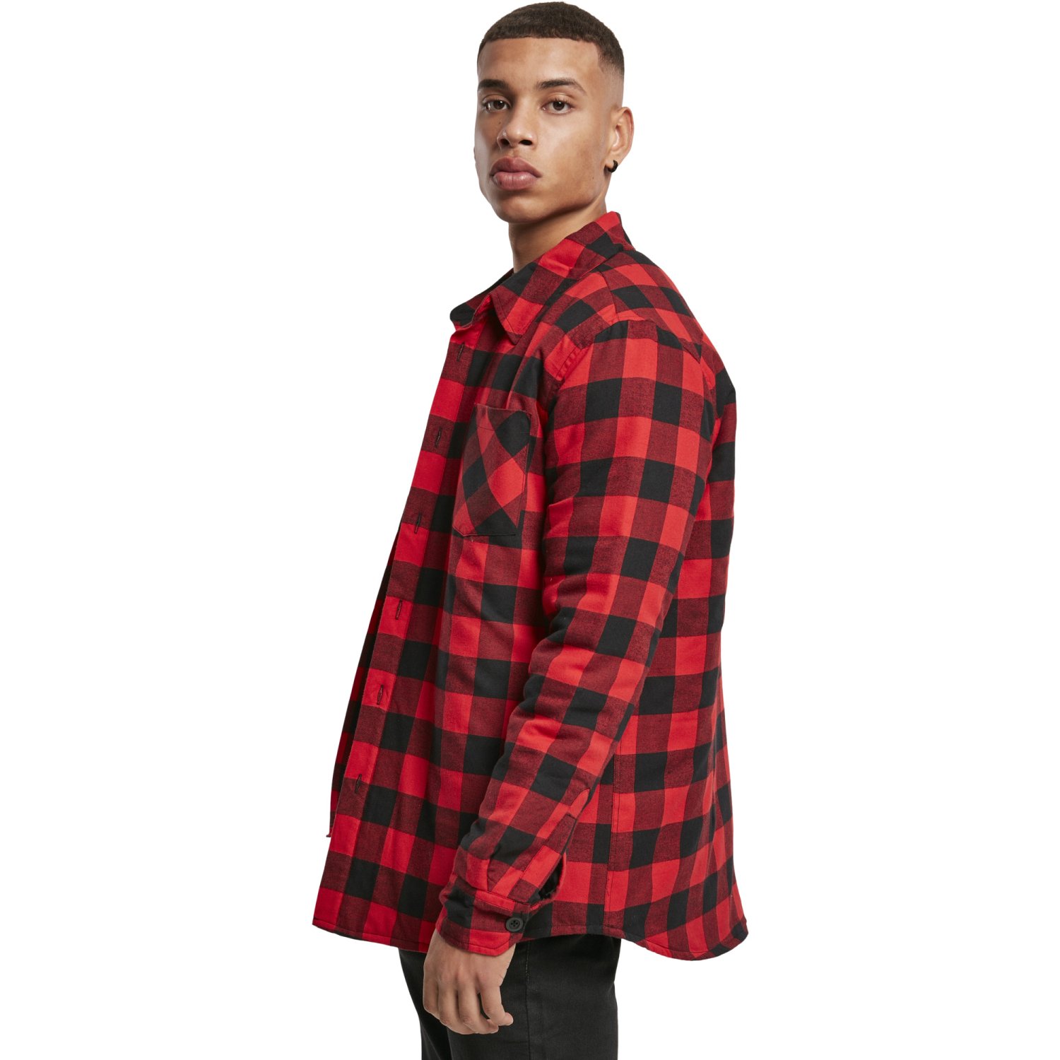 Urban Classics - Padded Check Flannel  Button Up red