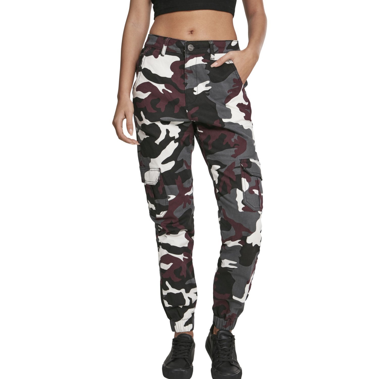Urban Classics Ladies - High Waist Stretch Cargo Pants