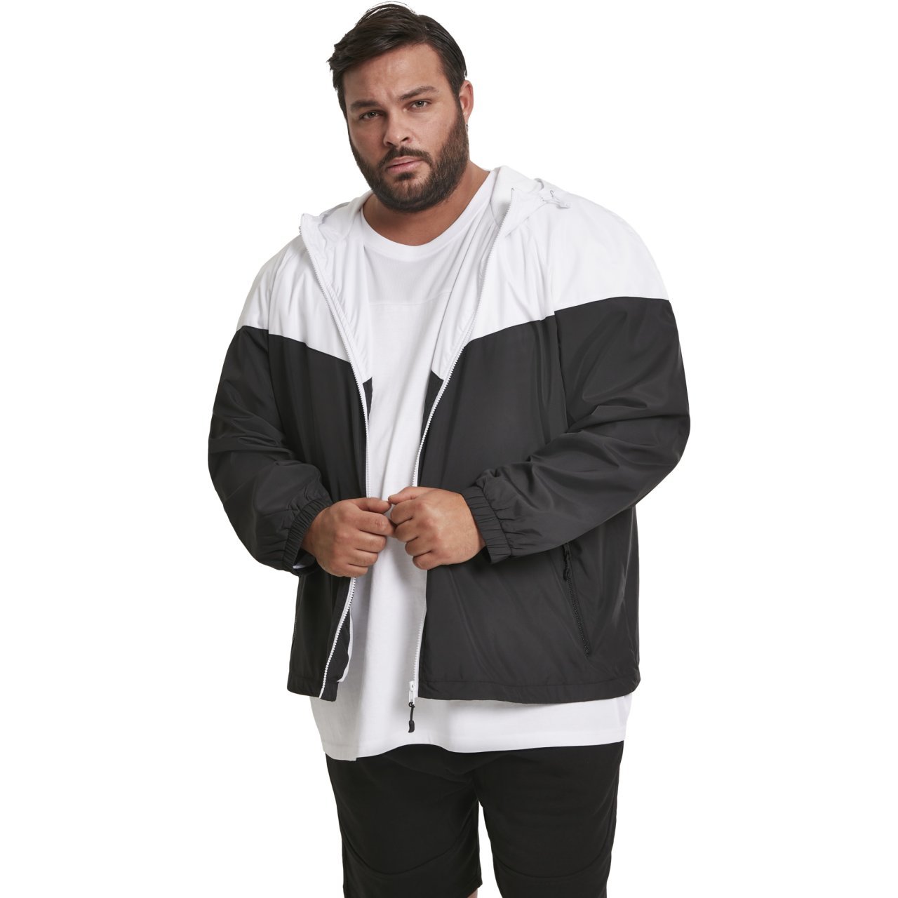 Urban Classics - TECH Windrunner Jacket black / white