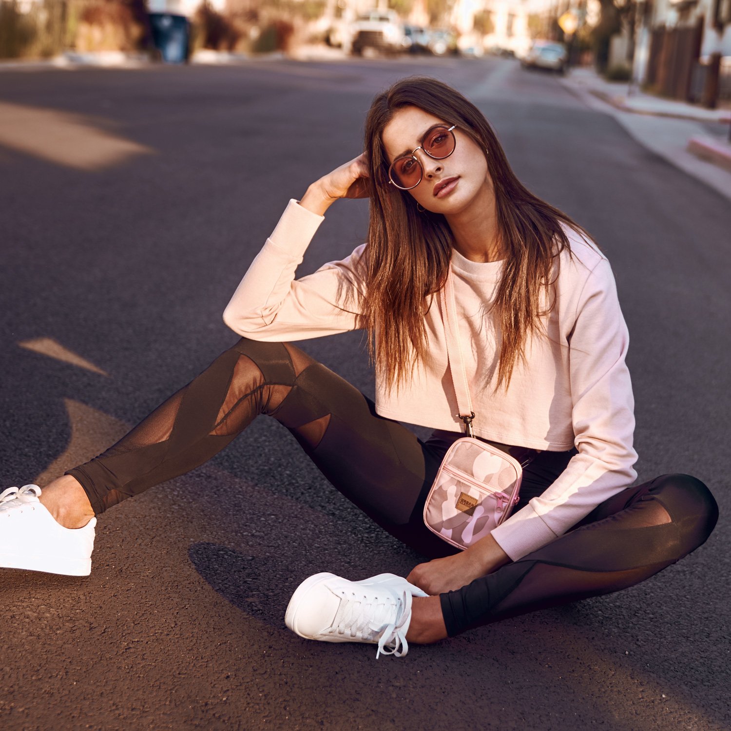 Urban Classics Ladies - TECH MESH Triangle Fitness Leggings