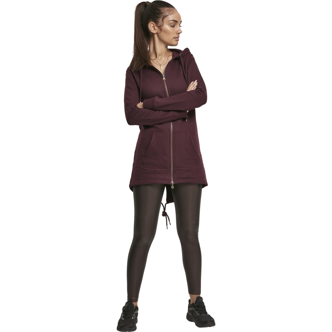Urban Classics Ladies - SWEAT PARKA Zip Hoody redwine
