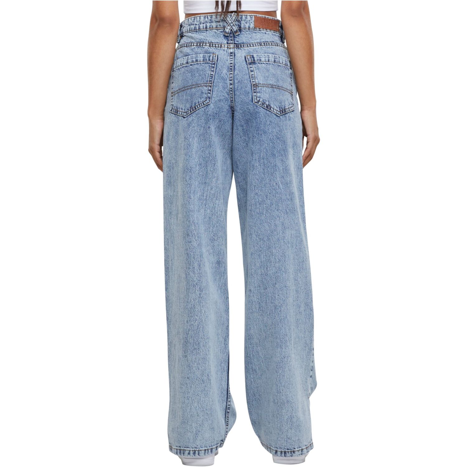 Urban Classics Ladies - Wide Leg Slit Denim Jeans
