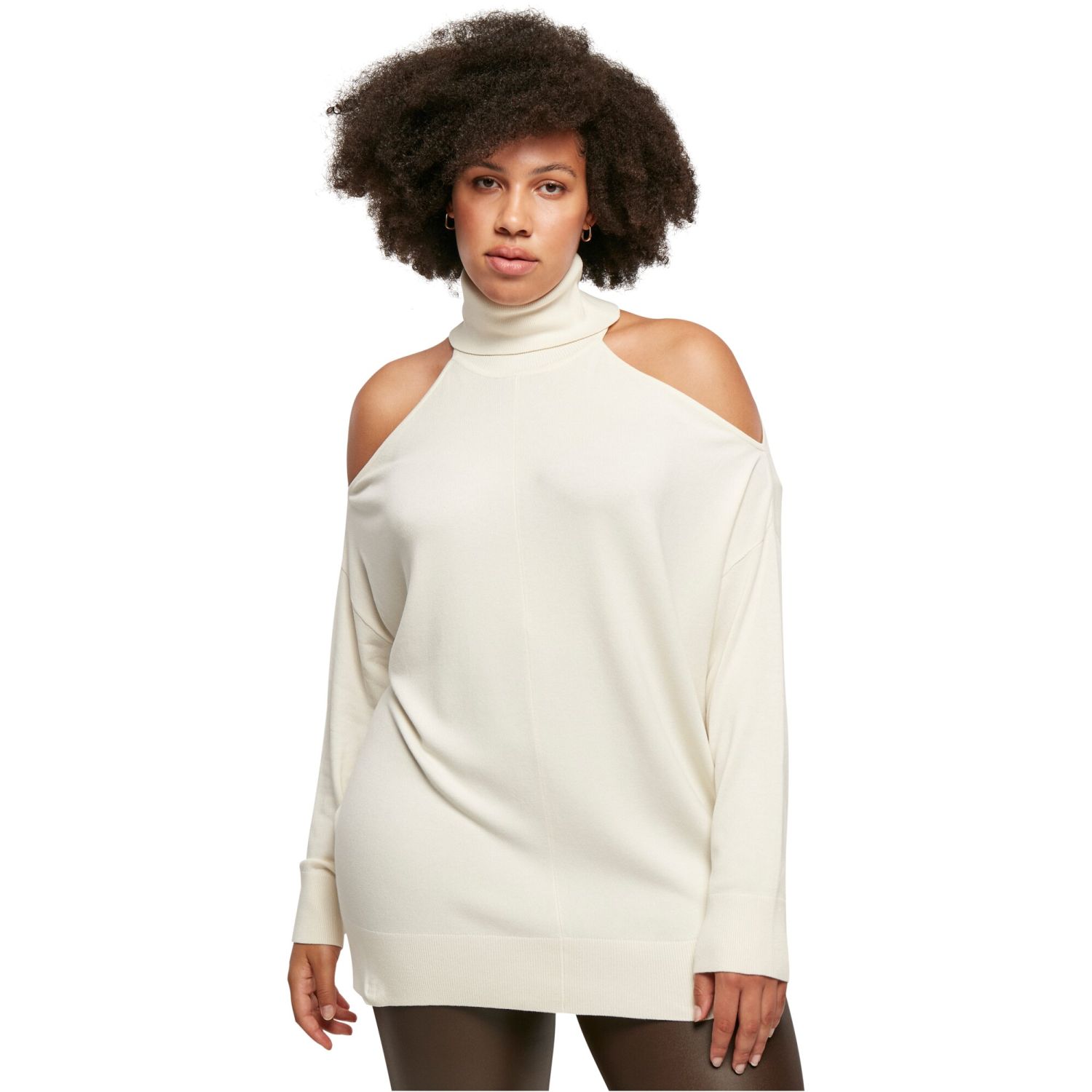 Urban Classics Ladies - Cold Shoulder Sweater sand
