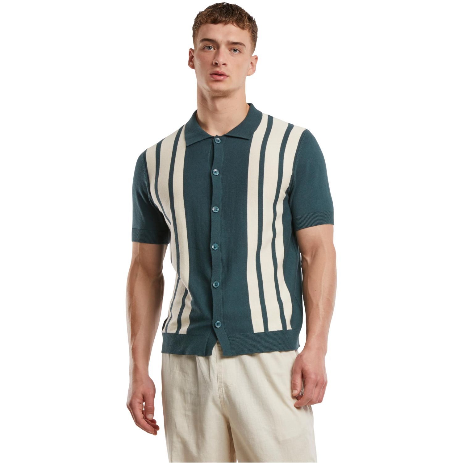 Urban Classics - Chemise rétro en tricot bottle green