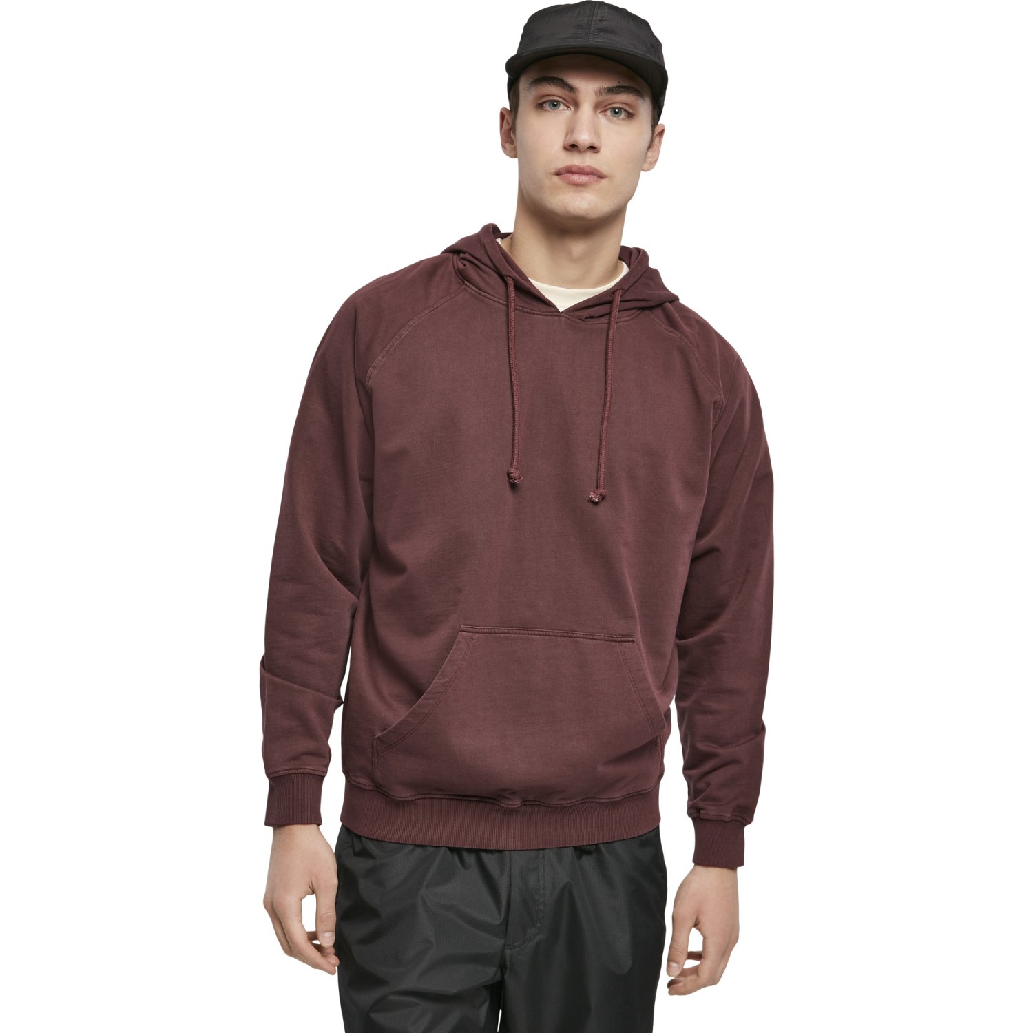 Urban Classics - OVERDYED Raglan Hoody cherry red