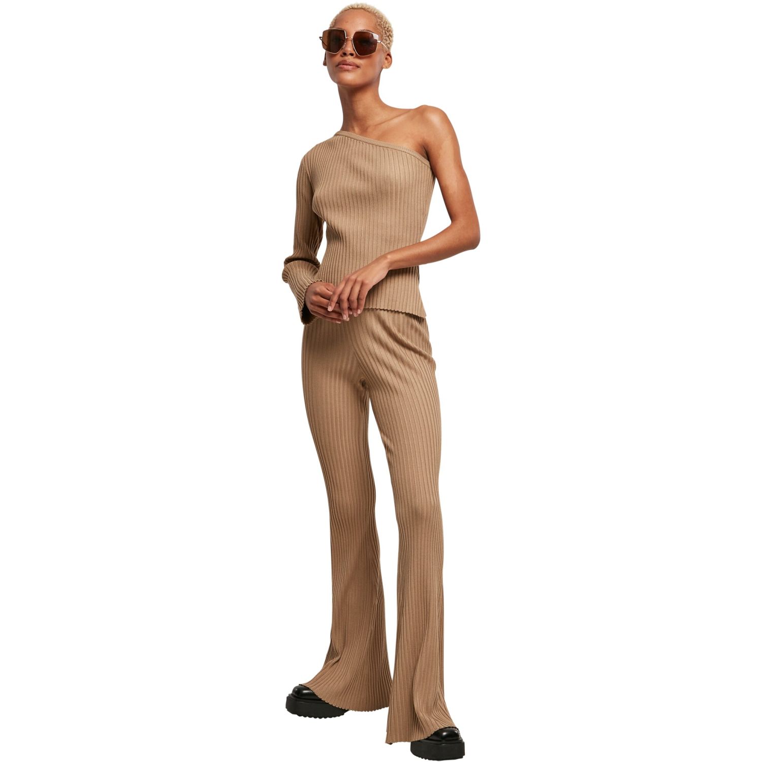 Urban Classics Ladies - Flared Rib Knit Leggings