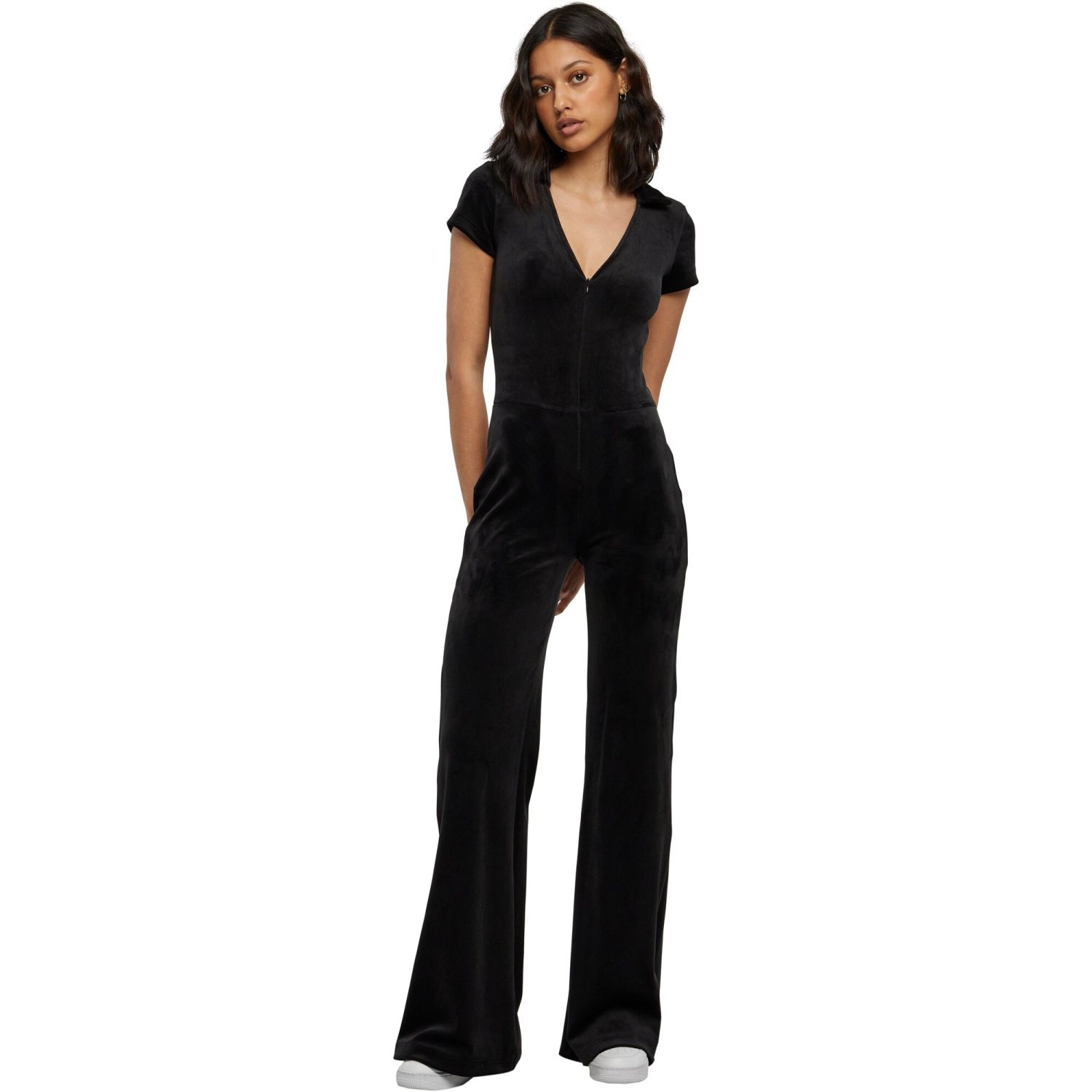 Urban Classics Ladies - Velvet Jumpsuit noir