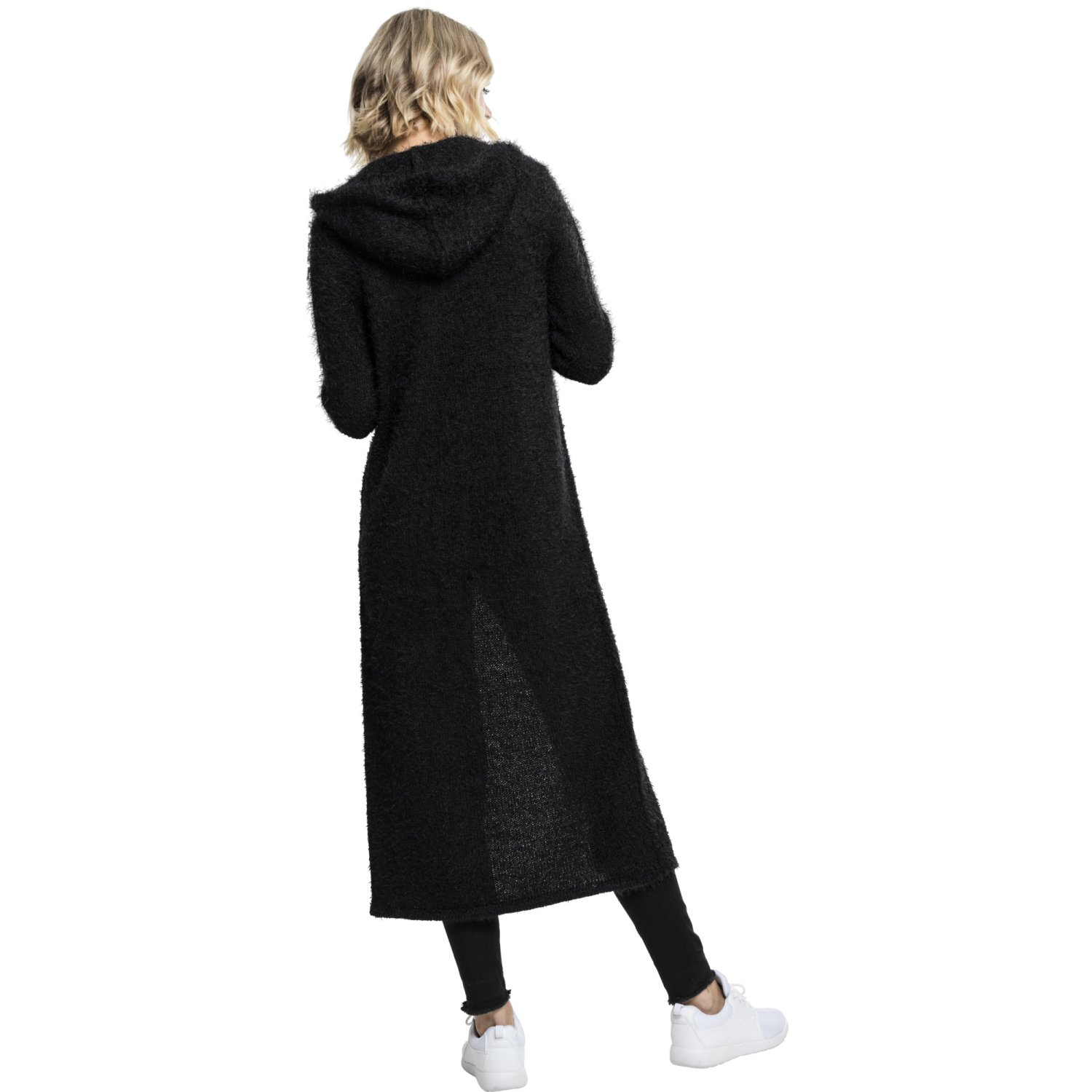 Urban Classics Ladies - Hooded Feather Cardigan noir