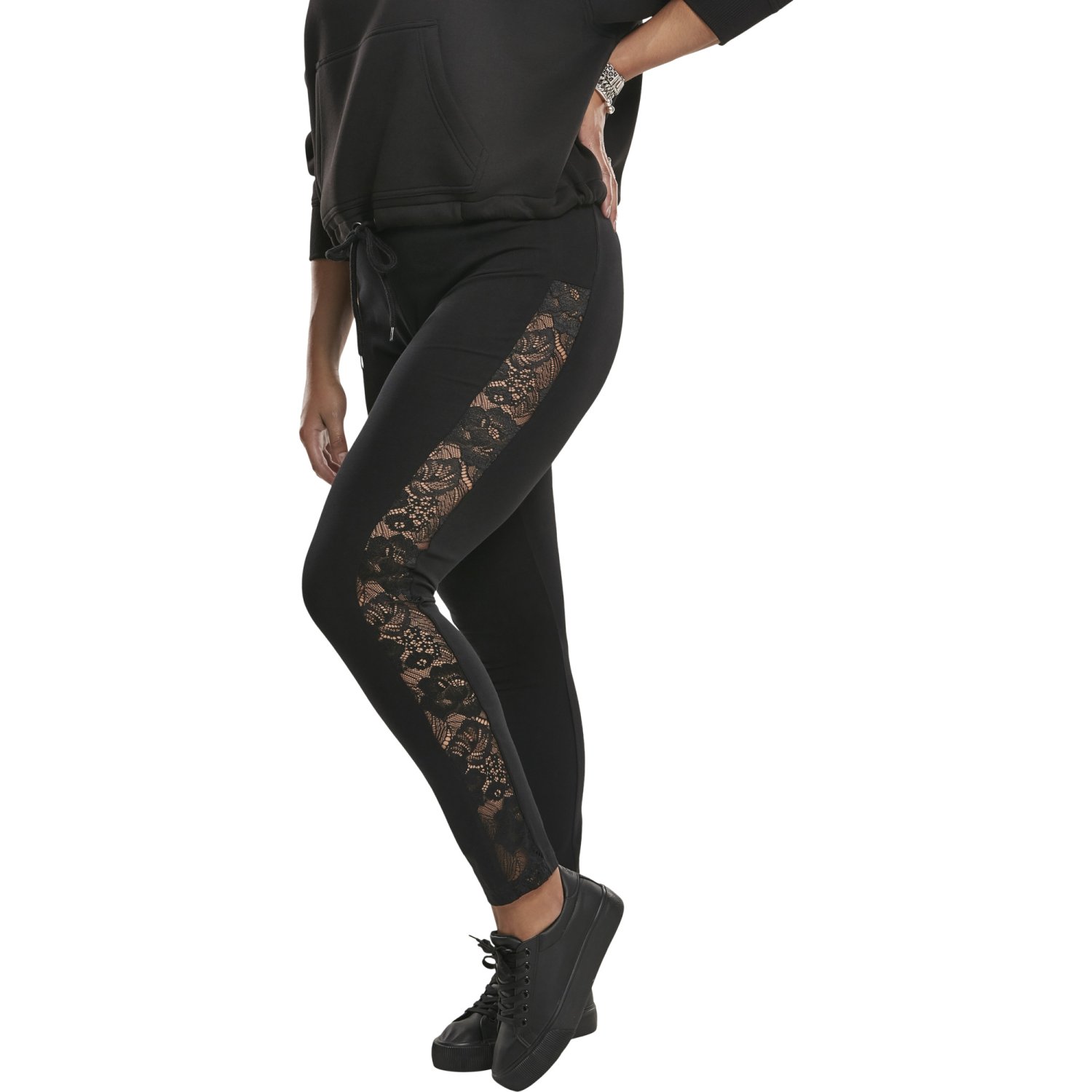 Urban Classics Ladies - LACE Leggings noir
