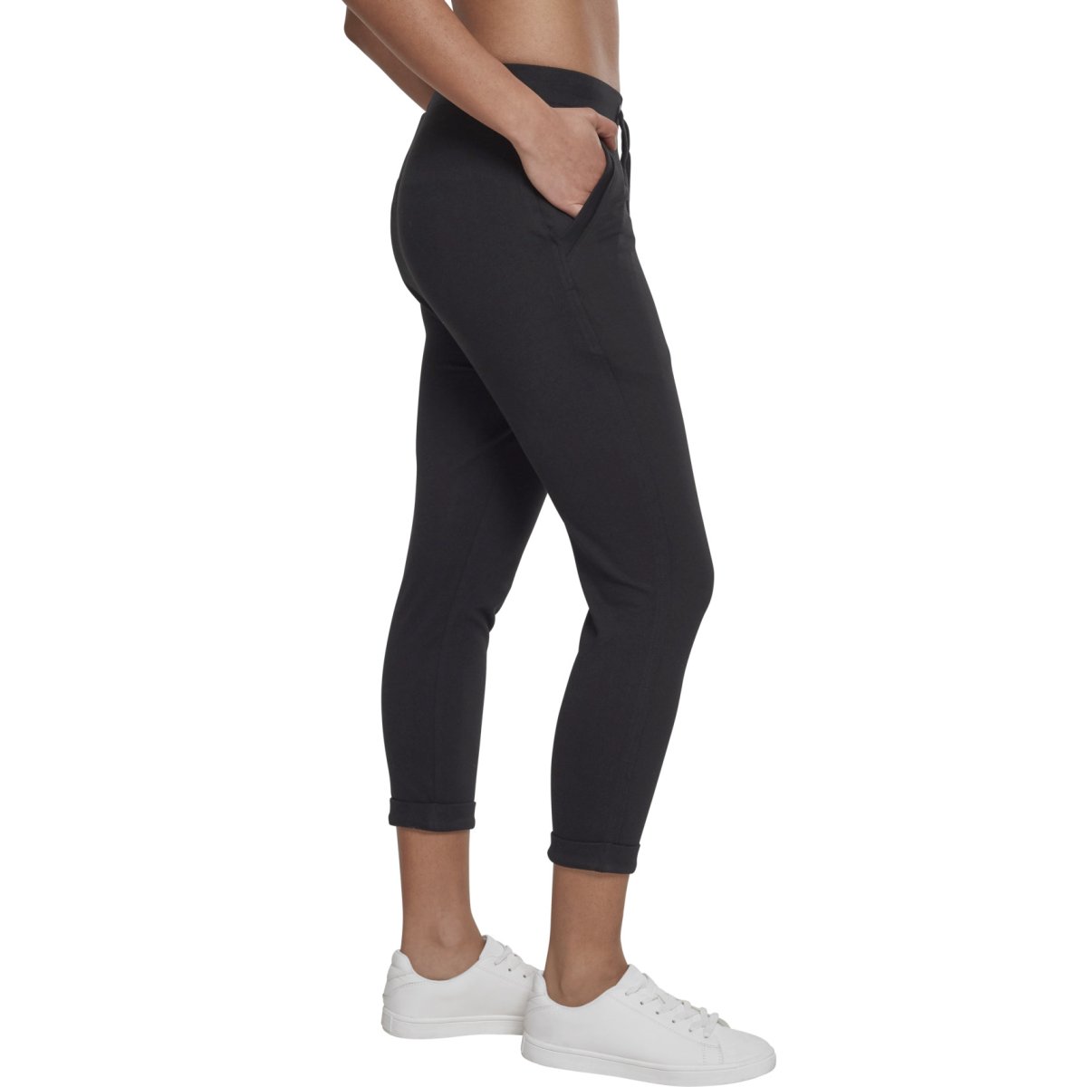 Urban Classics Ladies - Terry Turn Up Sweatpants noir