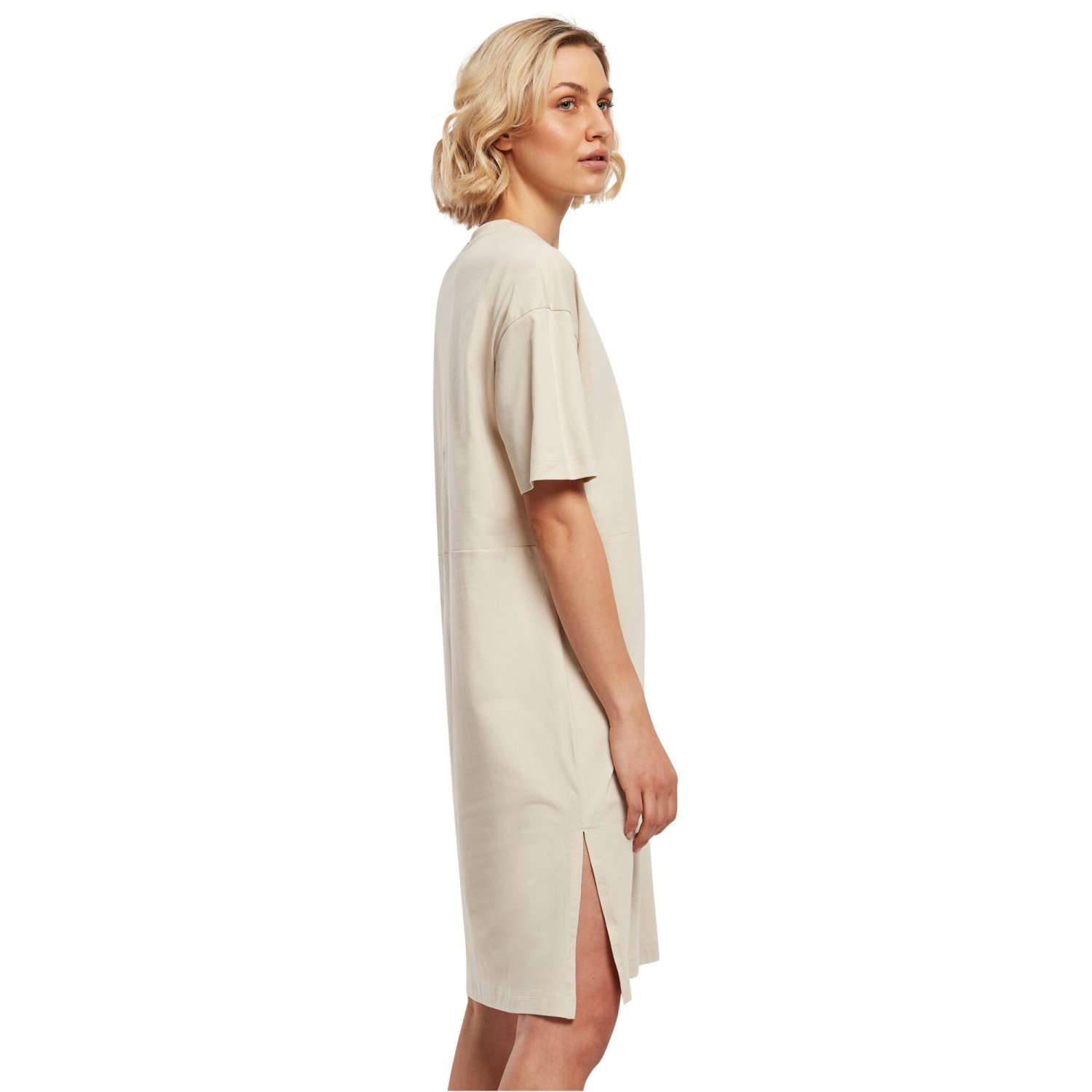 Urban Classics Ladies - Organic Oversized SPLIT Dress beige