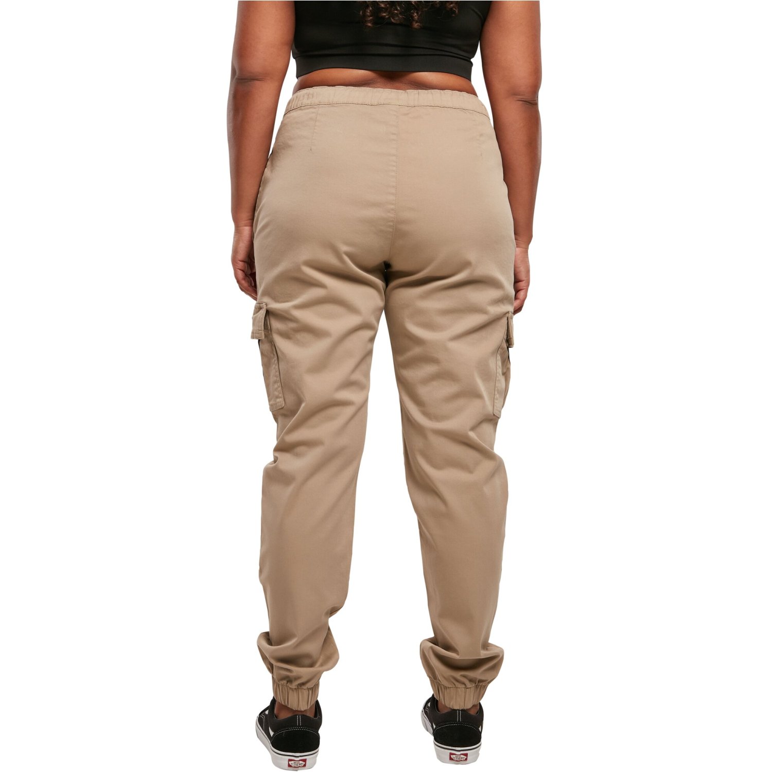 Urban Classics Ladies - High Waist Cargo Sweatpants beige