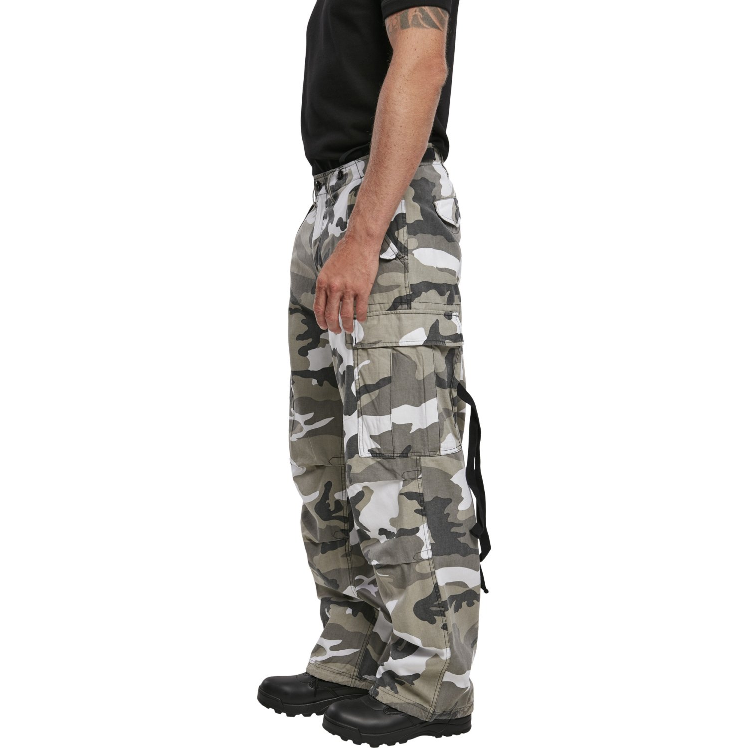 Brandit M65 Vintage Cargo Army Trousers snow camo
