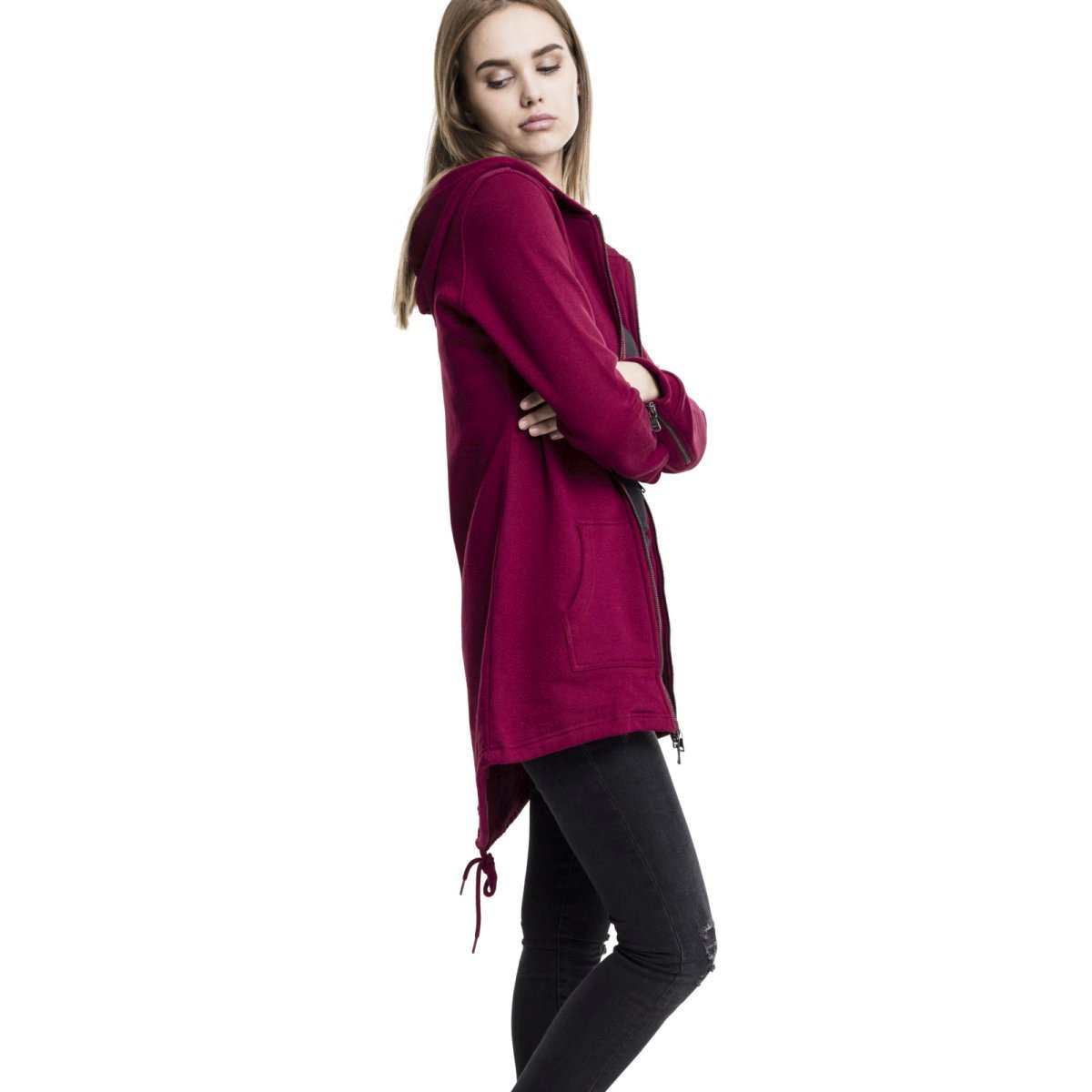 Urban Classics Ladies - SWEAT PARKA Zip Hoody burgundy