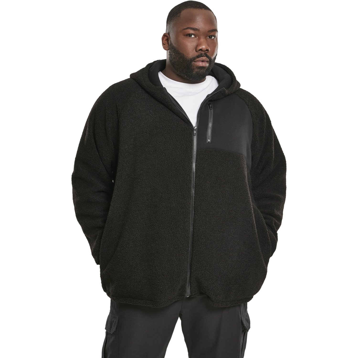 Urban Classics - Hooded SHERPA Winter Jacket black