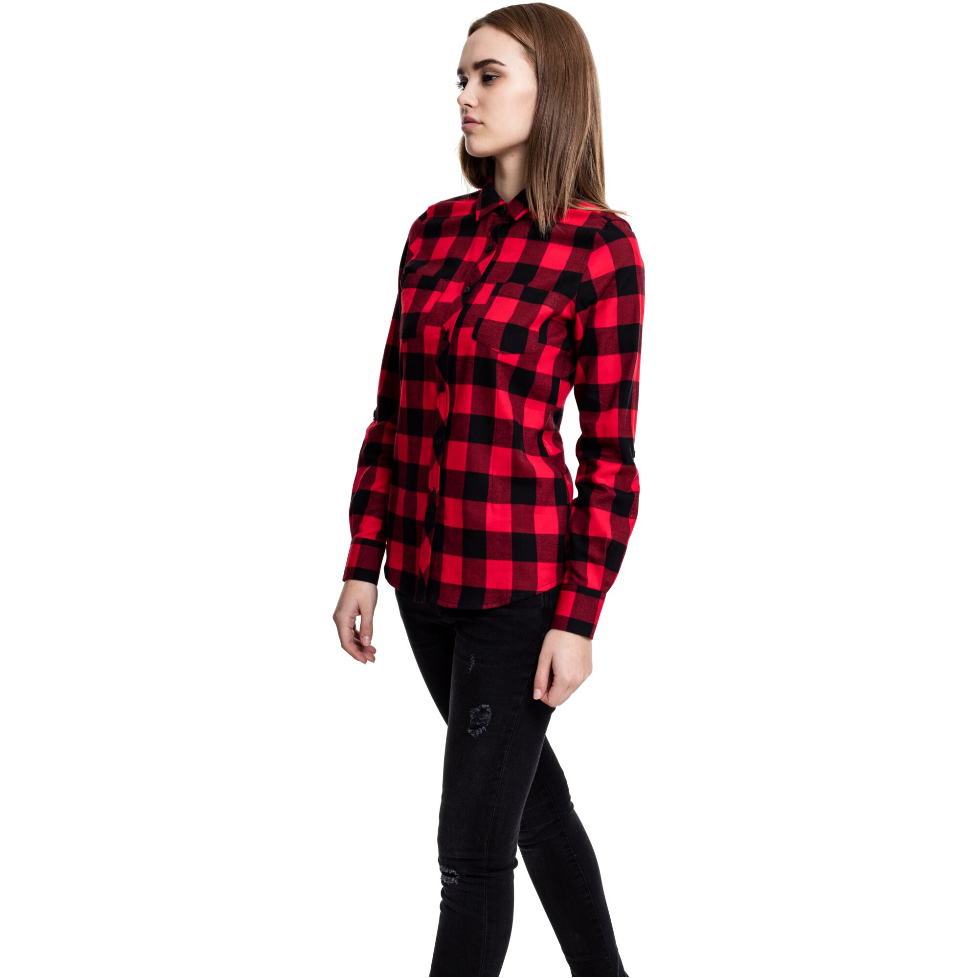 Urban Classics Ladies - TURNUP FLANELL Holzfäller Hemd