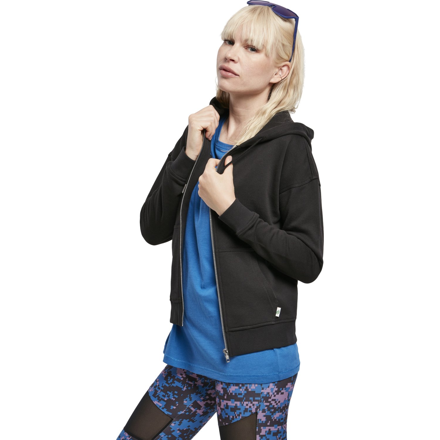 Urban Classics Ladies - Organic Terry Zip Hoody noir