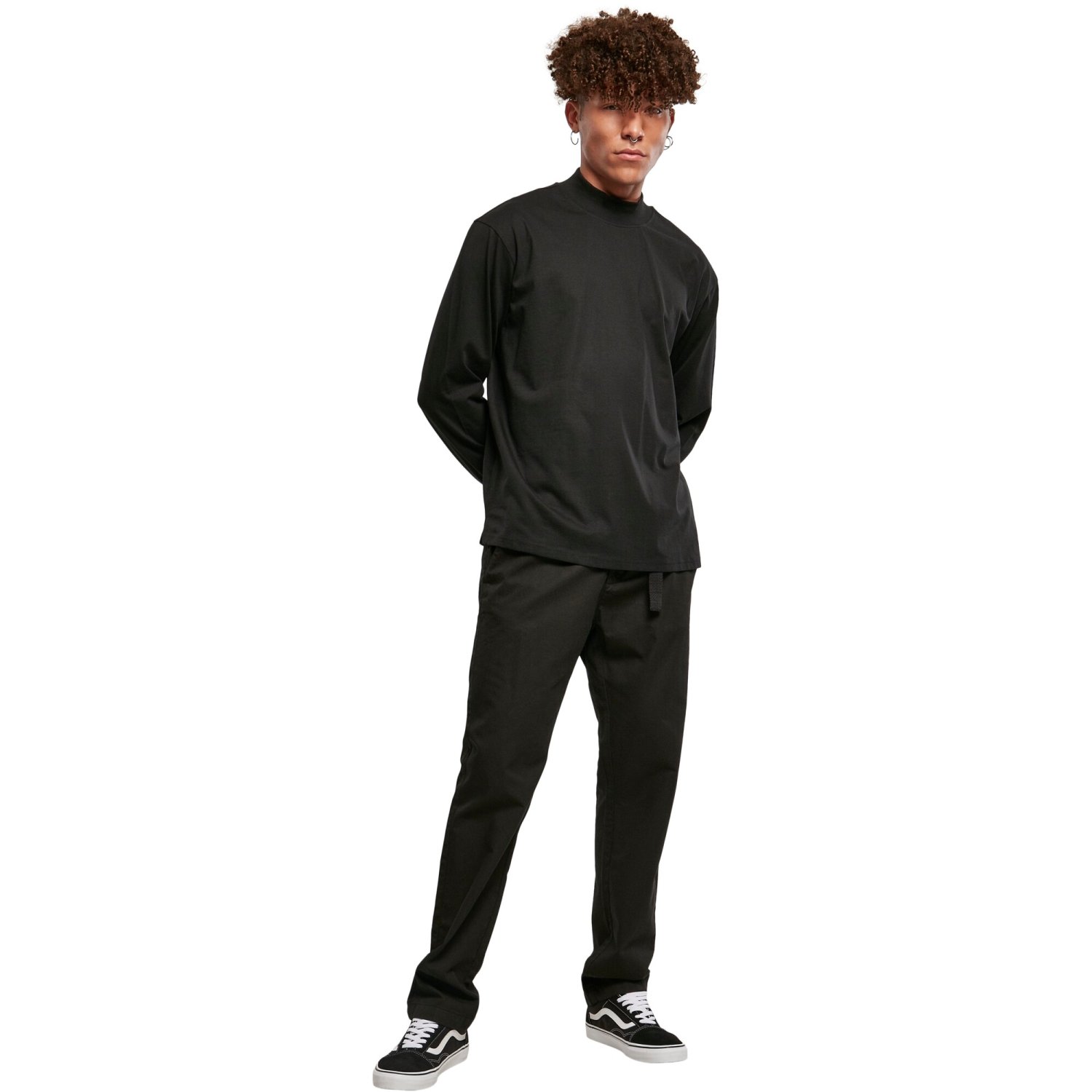 Urban Classics - Heavy Boxy Mock Neck Longsleeve noir