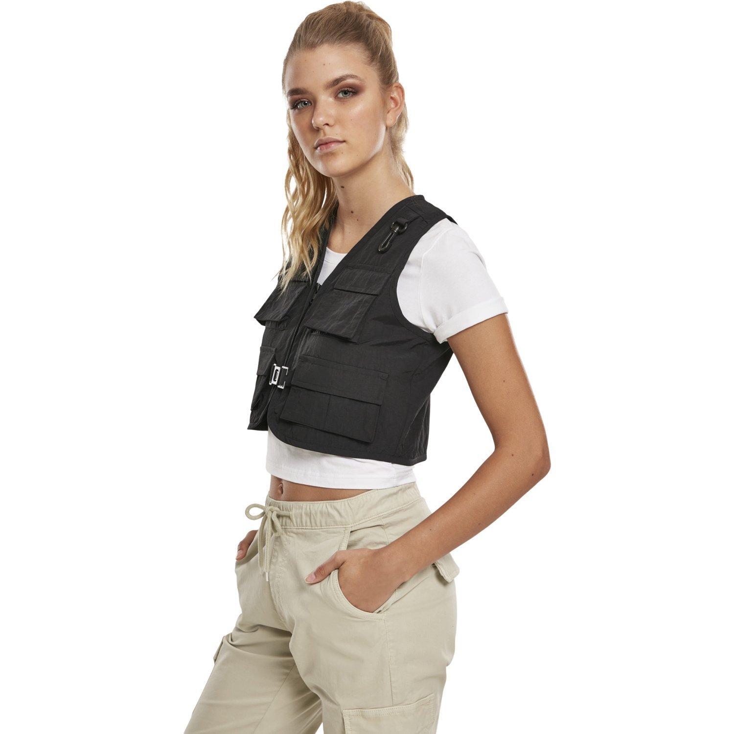 Urban Classics Femme - Short Tactical Veste noir