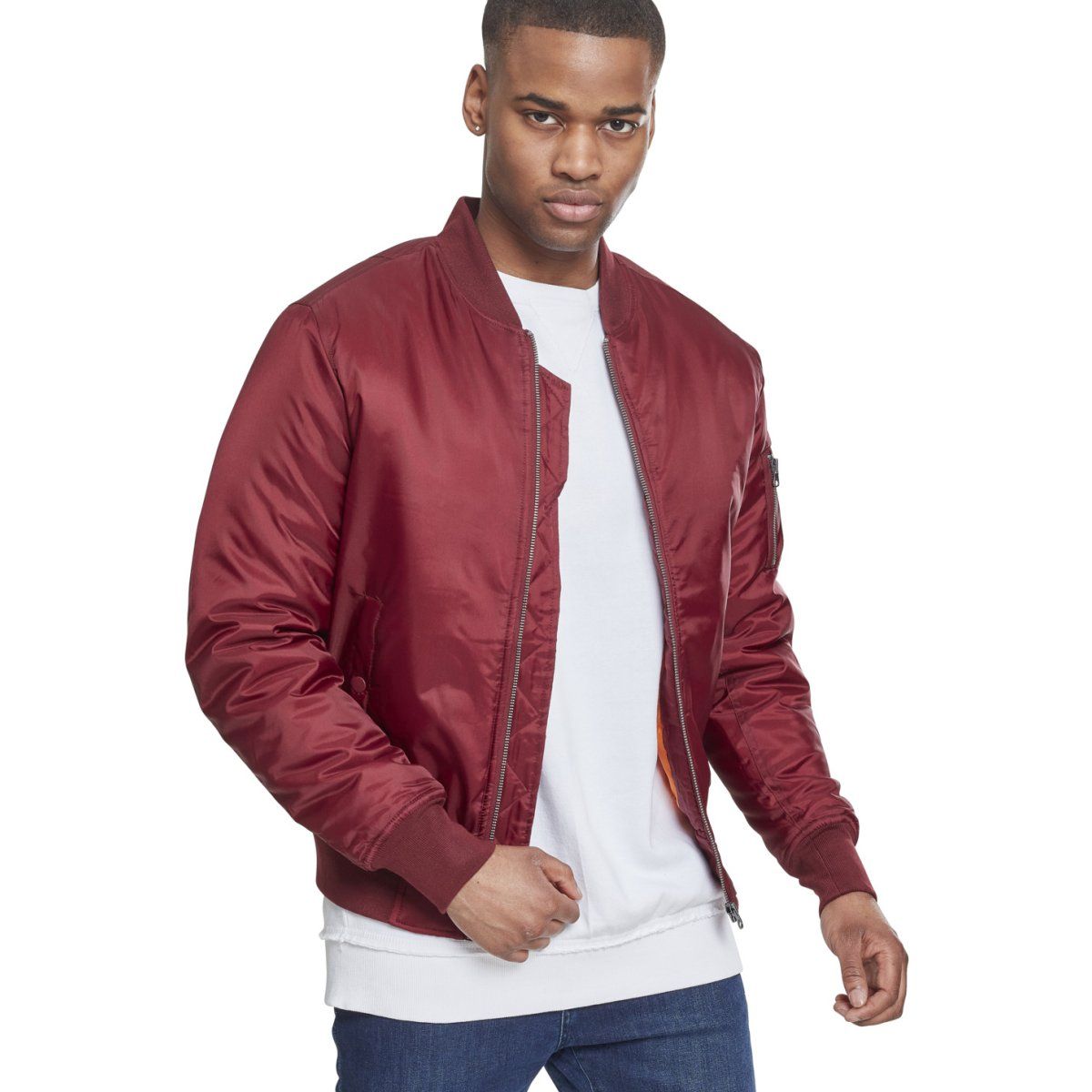Urban Classics - SHINY BOMBER Veste burgundy