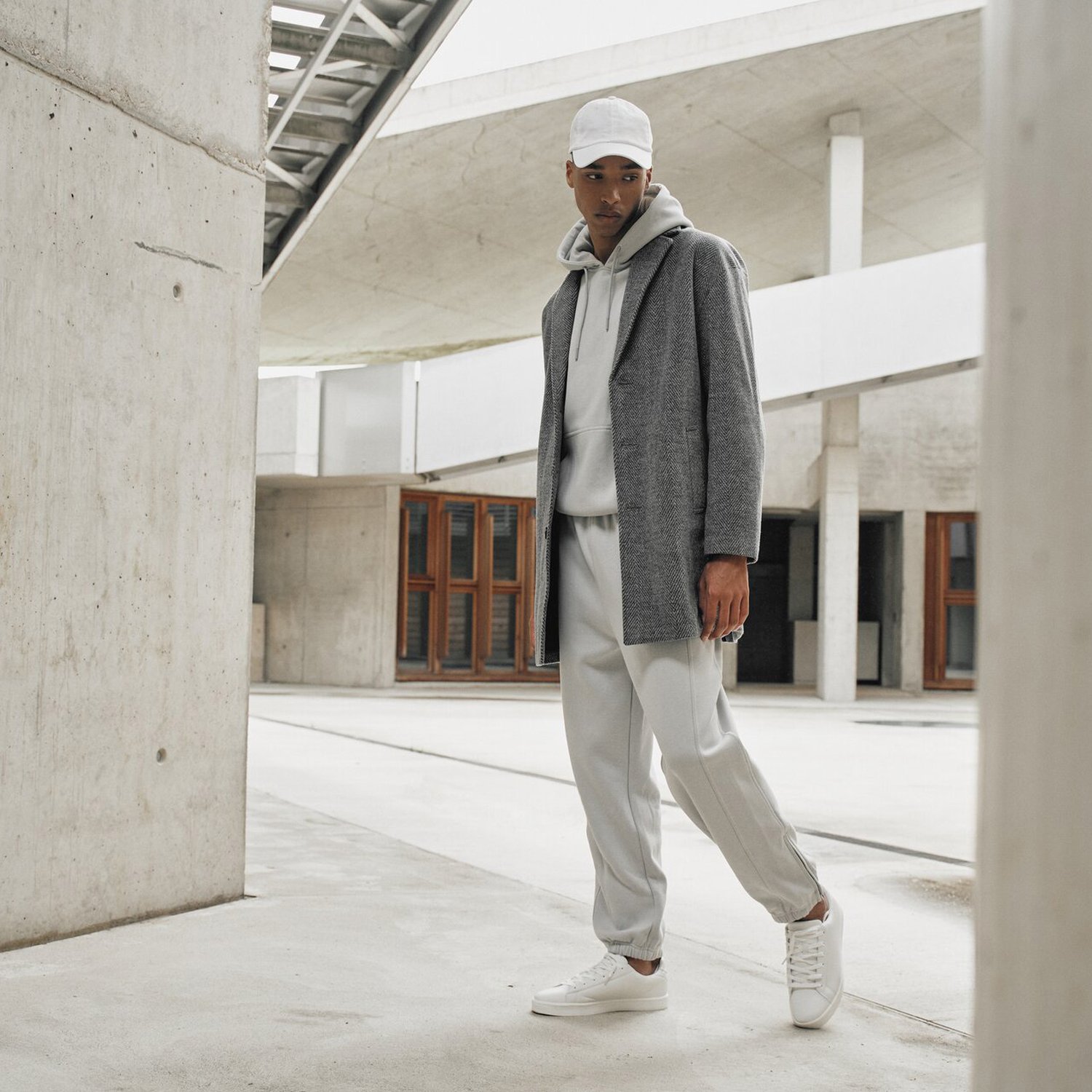 Urban Classics - Classic Herringbone Coat grey