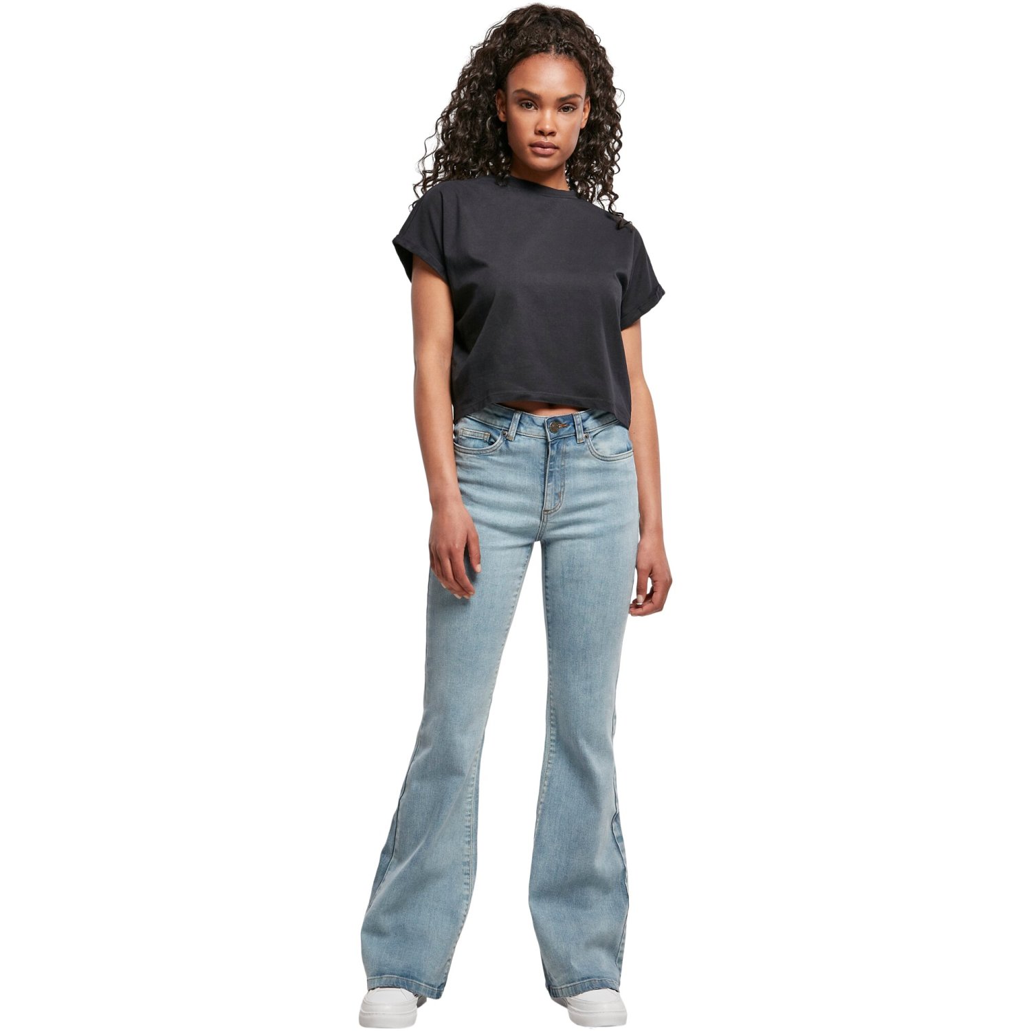 Urban Classics Ladies - High Waist Flared Denim Jeans bleu