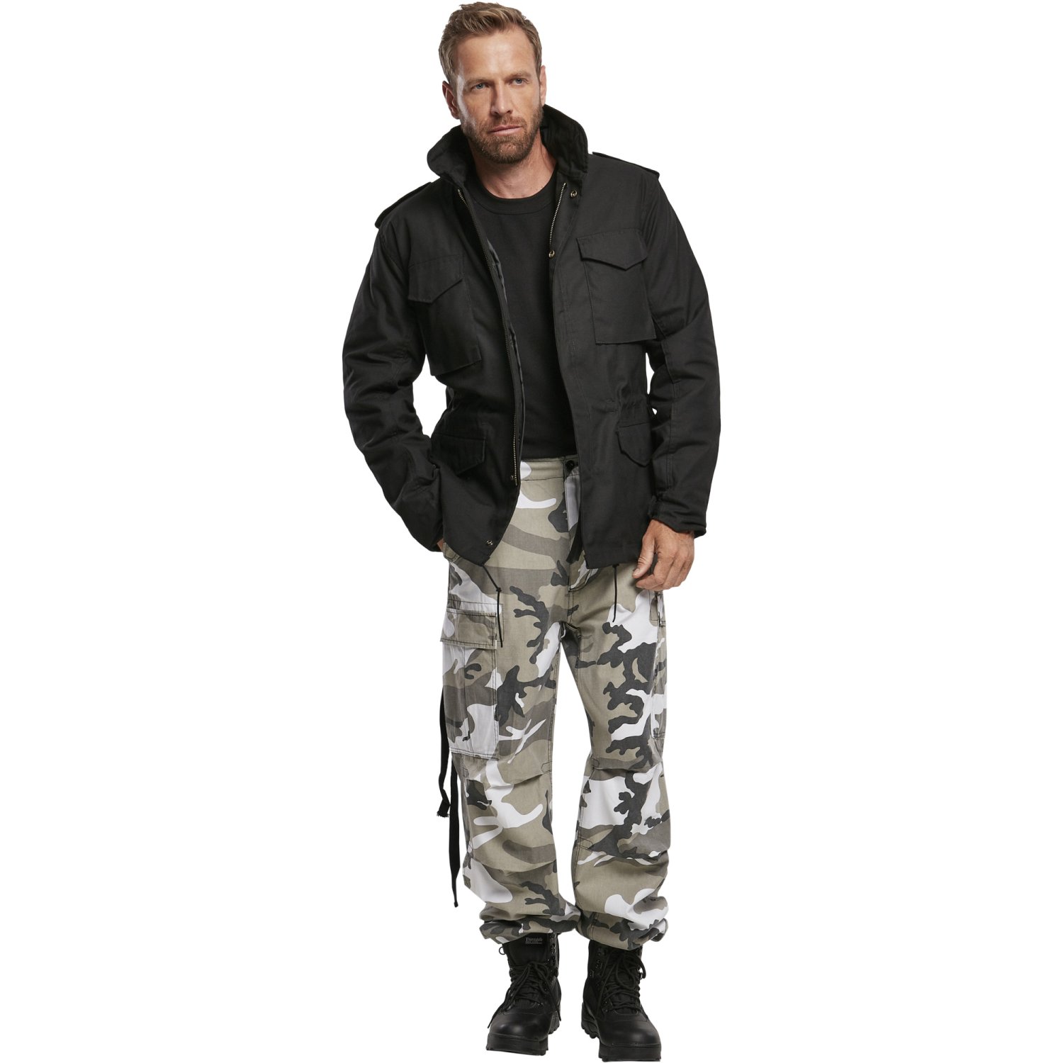 Brandit M65 Vintage Cargo Army Trousers snow camo