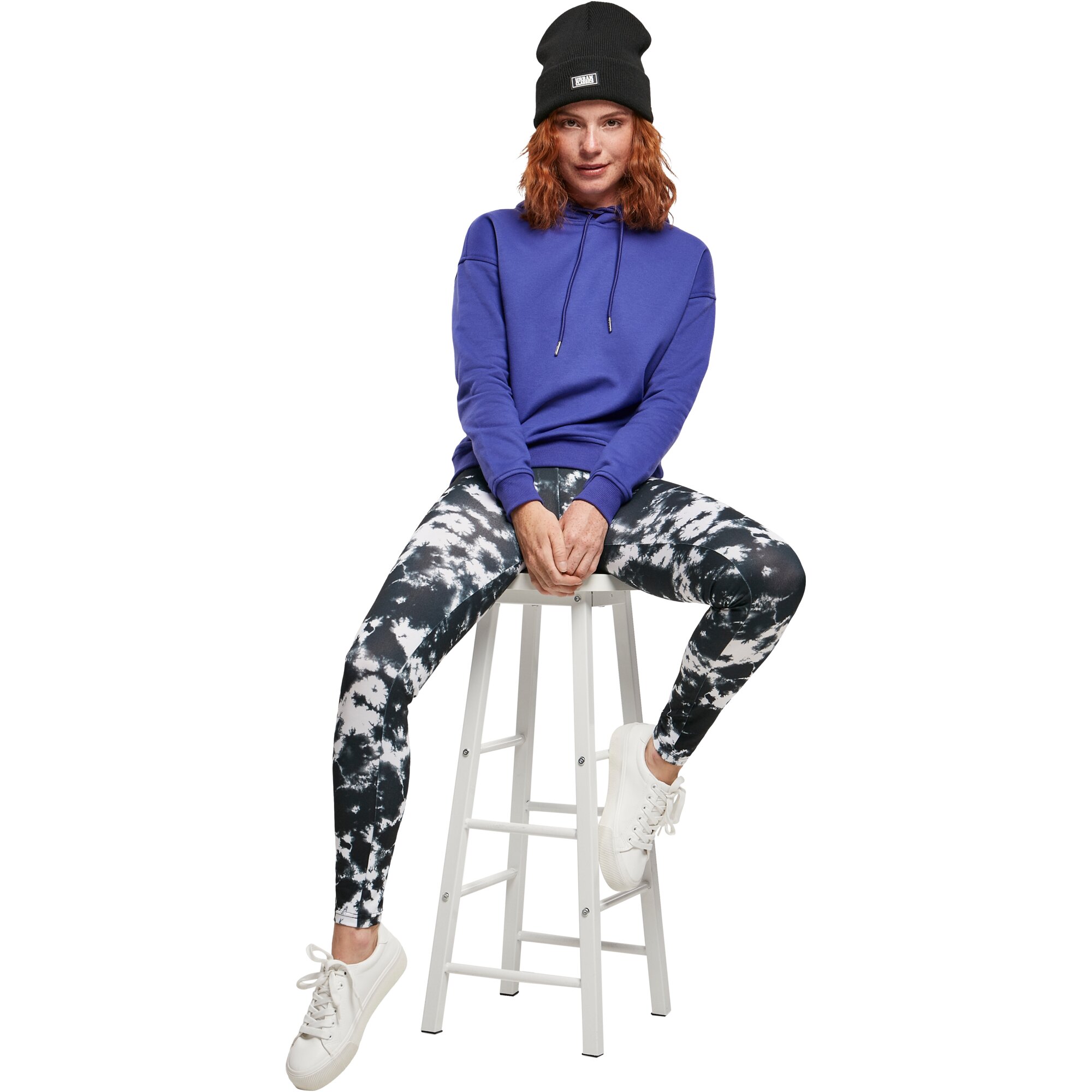 Urban Classics Ladies - Tie Dye Leggings noir