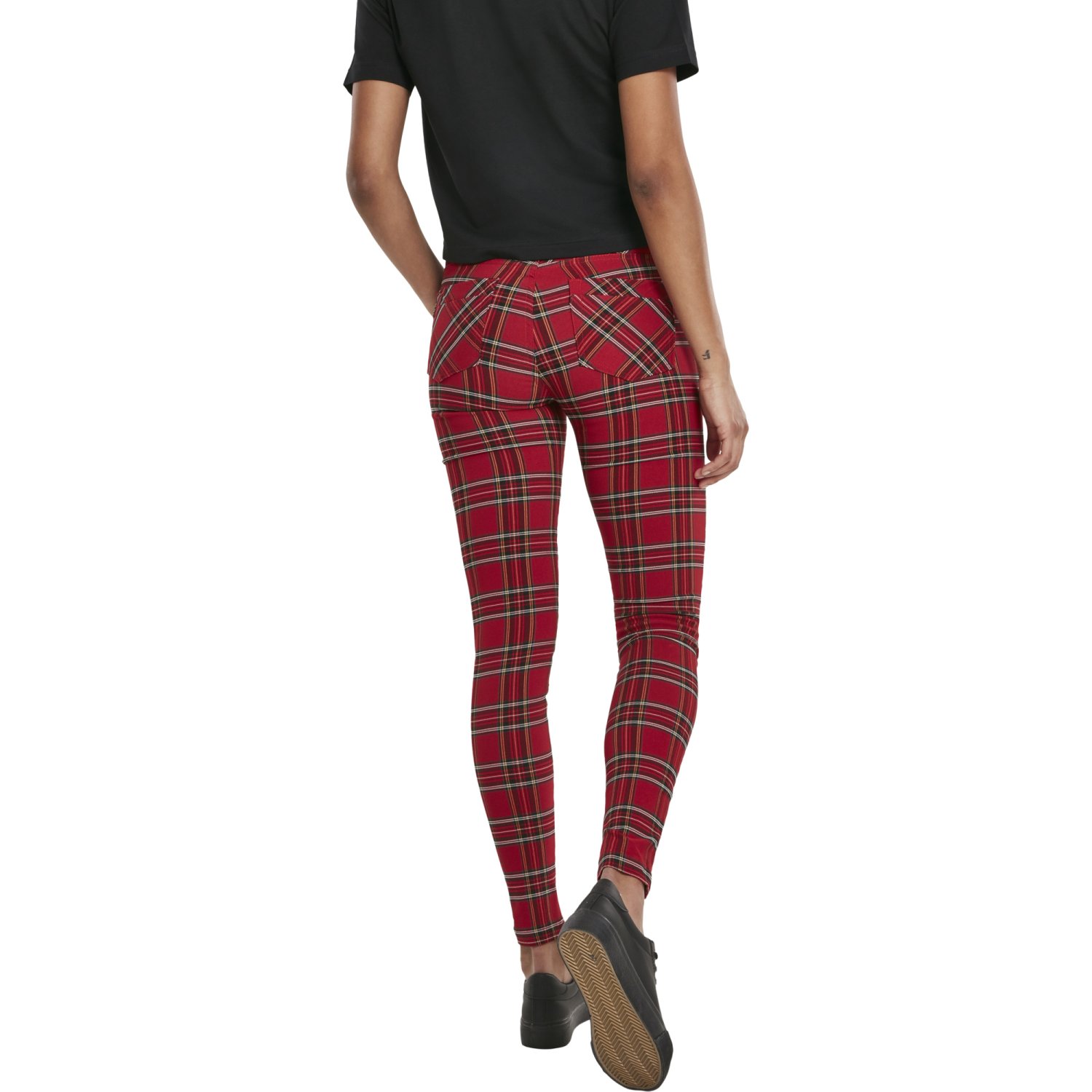 Urban Classics Ladies - TARTAN Skinny Pants red