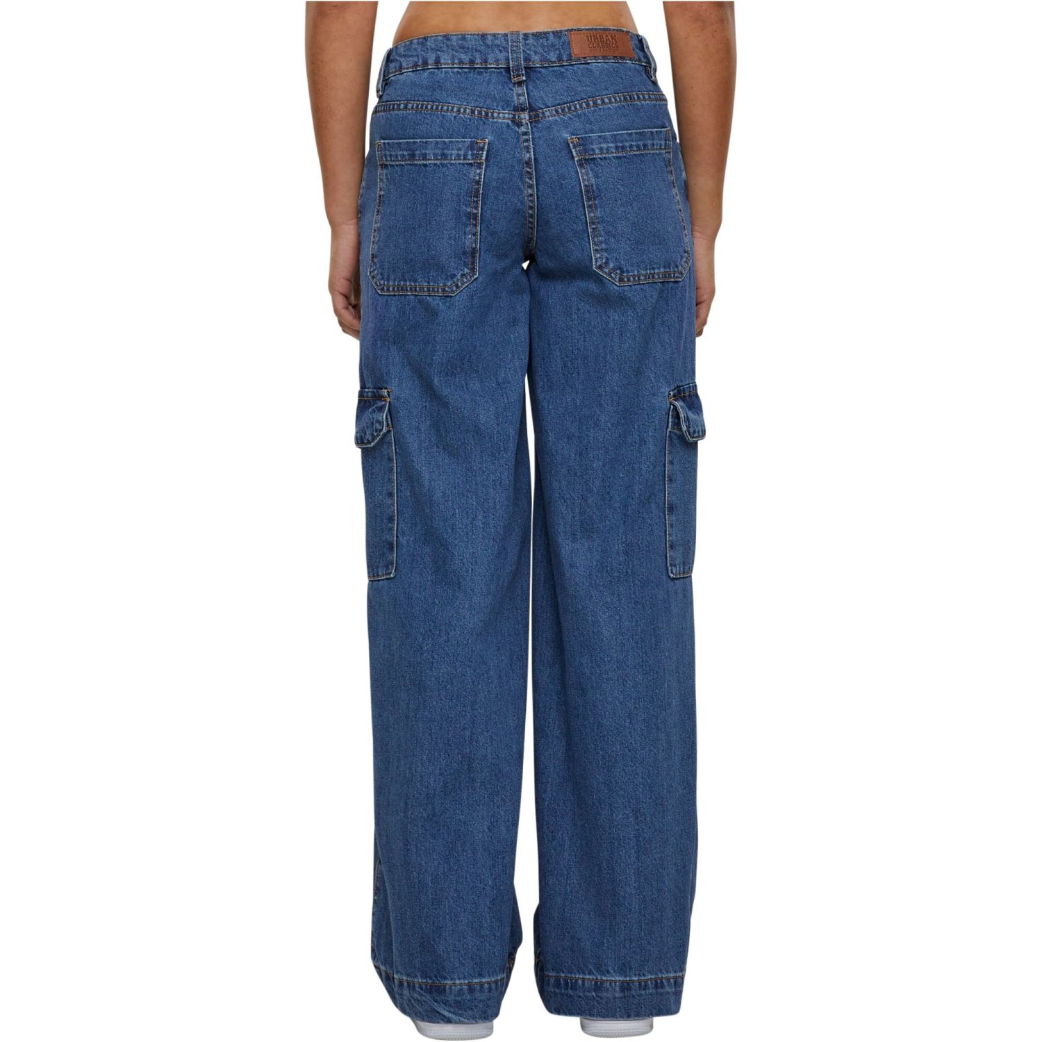 Urban Classics Ladies - Low Waist Cargo Denim Jeans