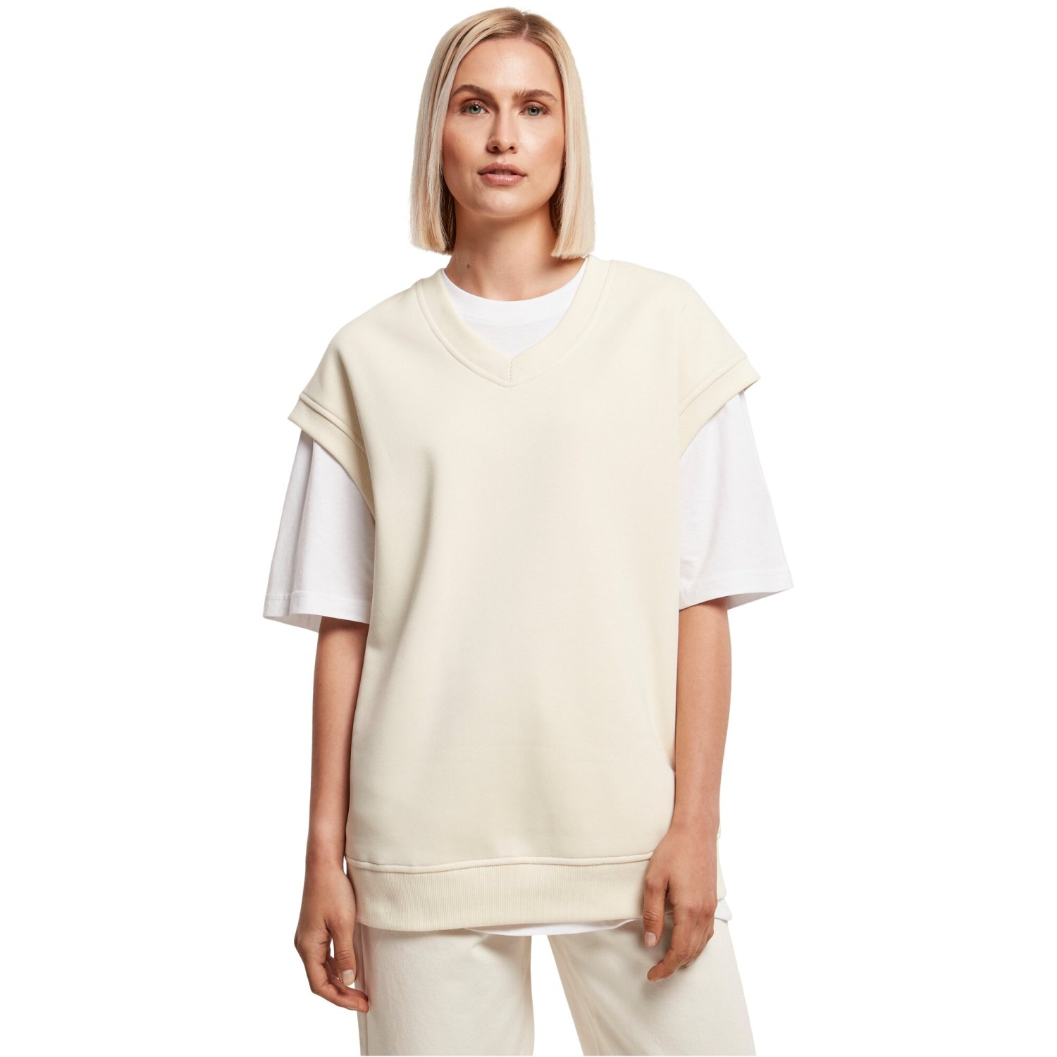 Urban Classics Ladies - Oversized Sweat Slipover whitesand