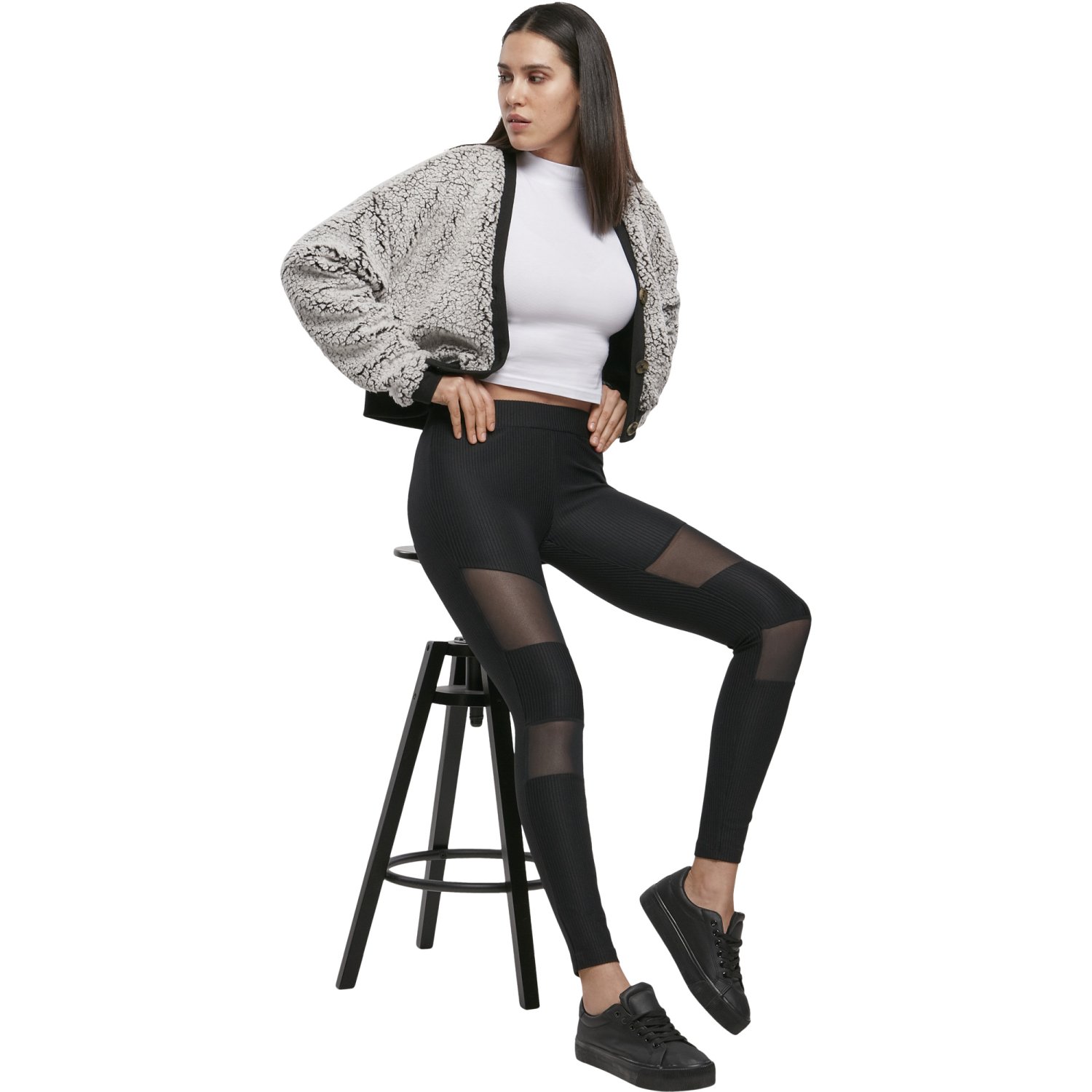 Urban Classics Ladies - TECH MESH Rib Fitness Leggings