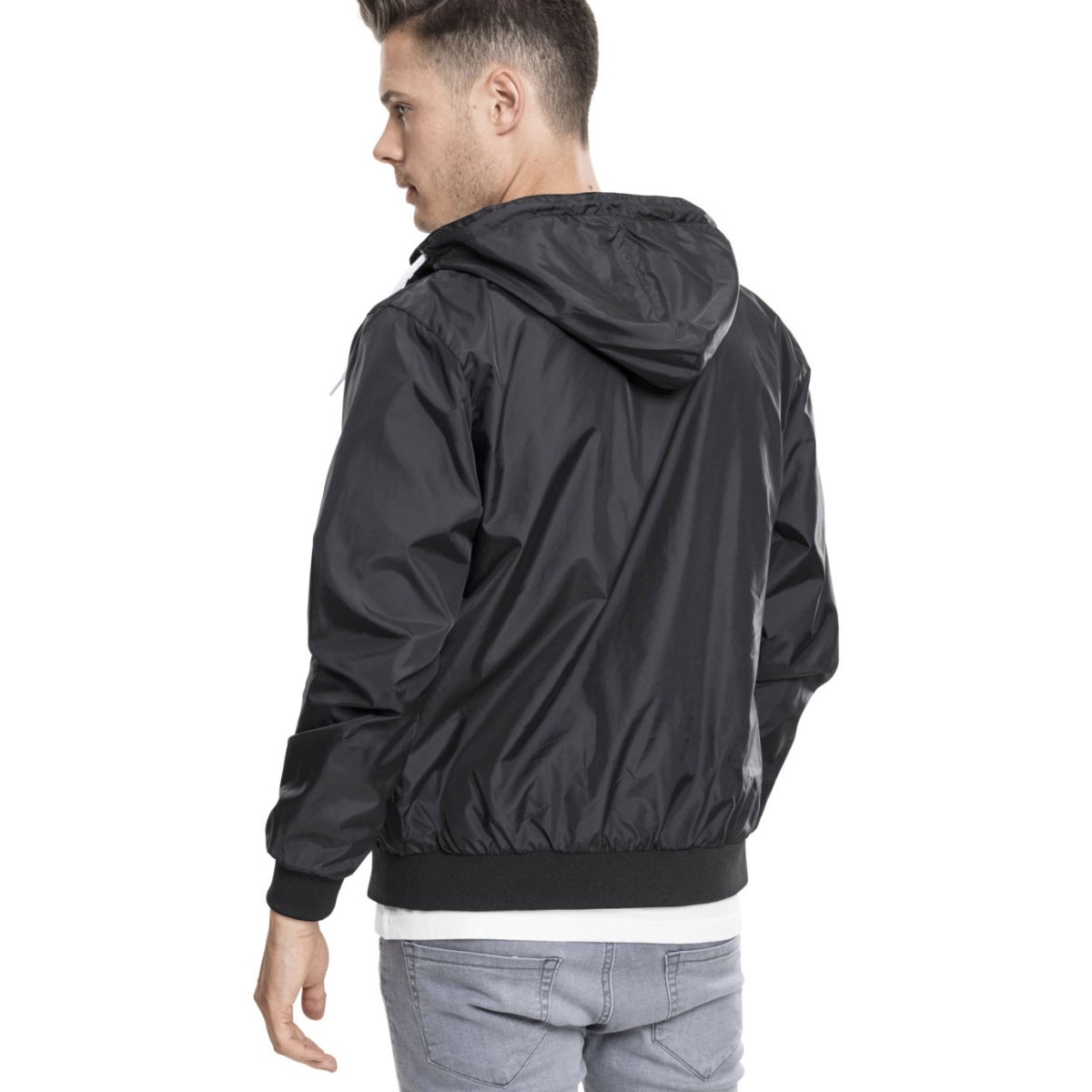Urban Classics - CONTRAST WINDBREAKER black / red