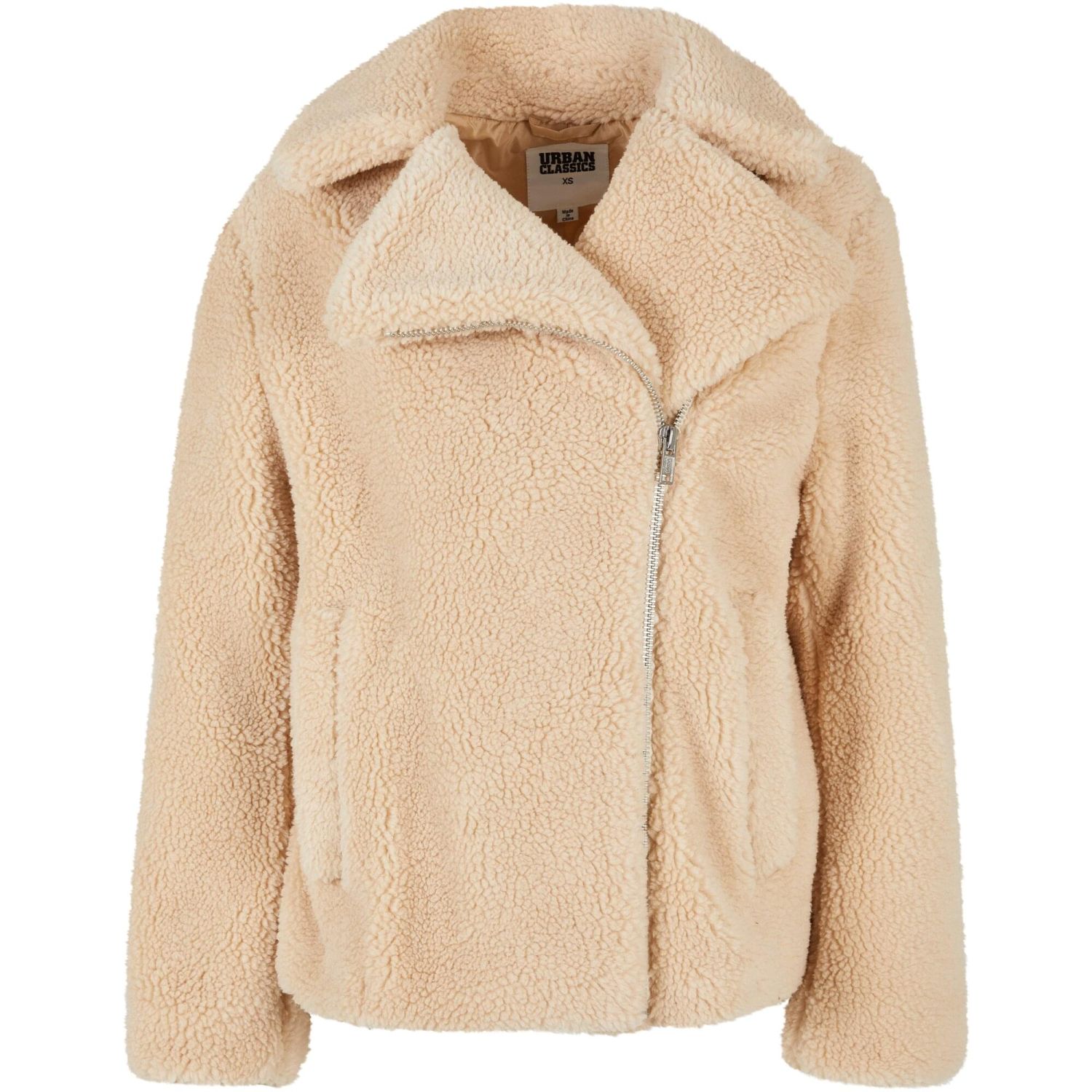 Urban Classics Femme - SHERPA Biker Veste d'hiver beige