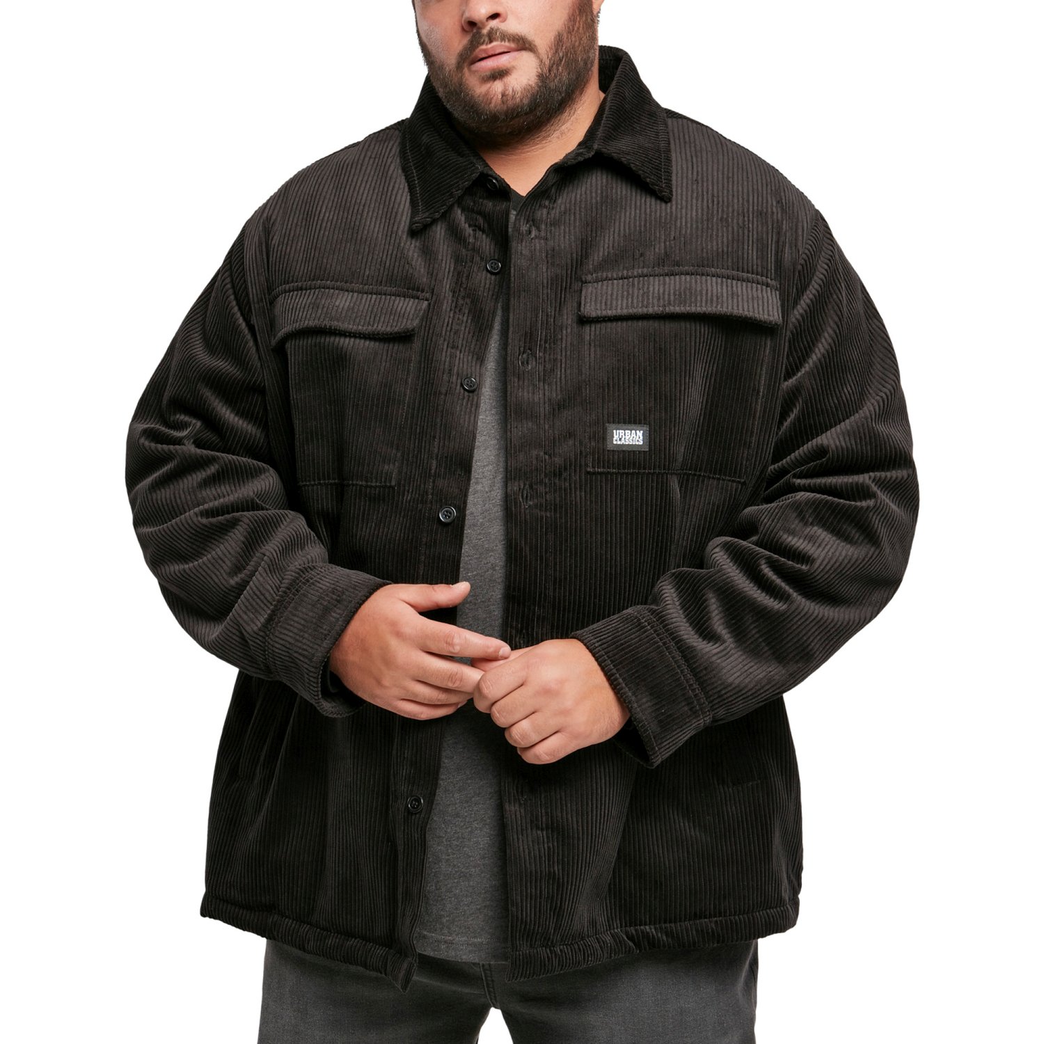 Urban Classics - Corduroy Shirt Jacket black