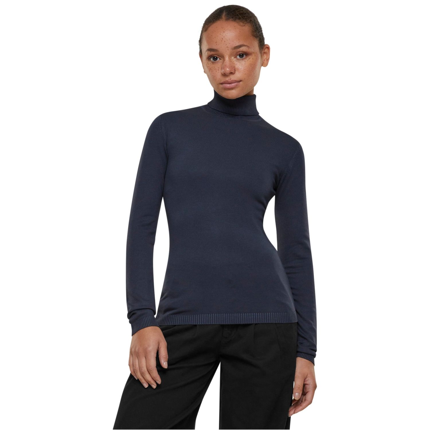 Urban Classics Ladies - Knitted Turtleneck Sweater navy