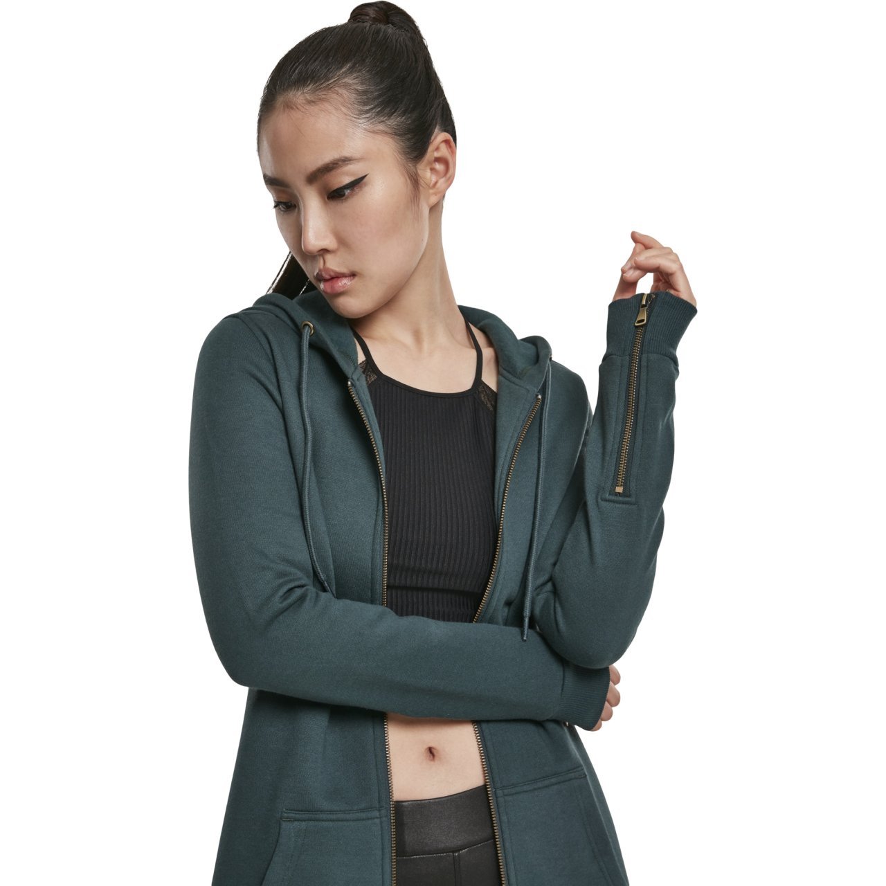Urban Classics Ladies - SWEAT PARKA Zip Hoody bottlegreen