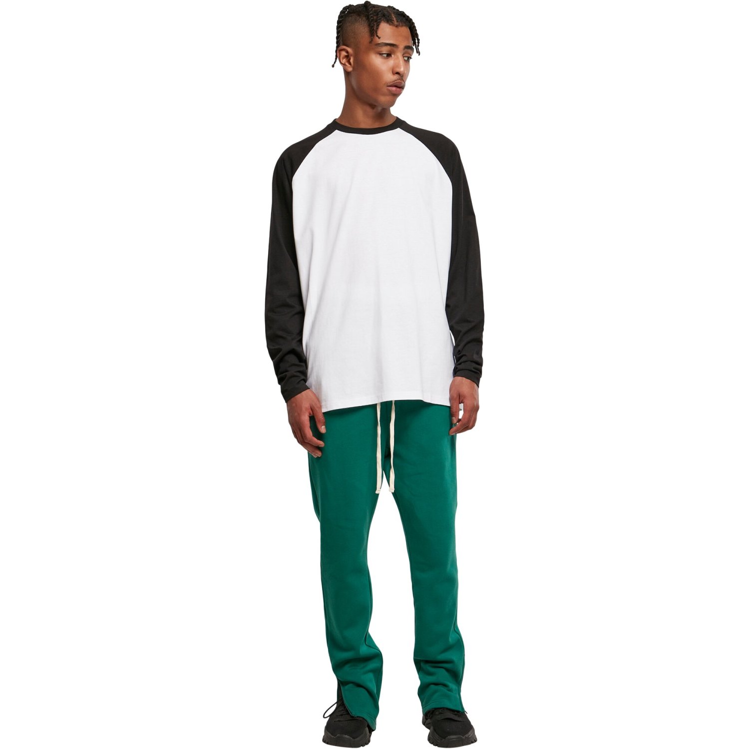 Urban Classics - Oversized RAGLAN Longsleeve white / black