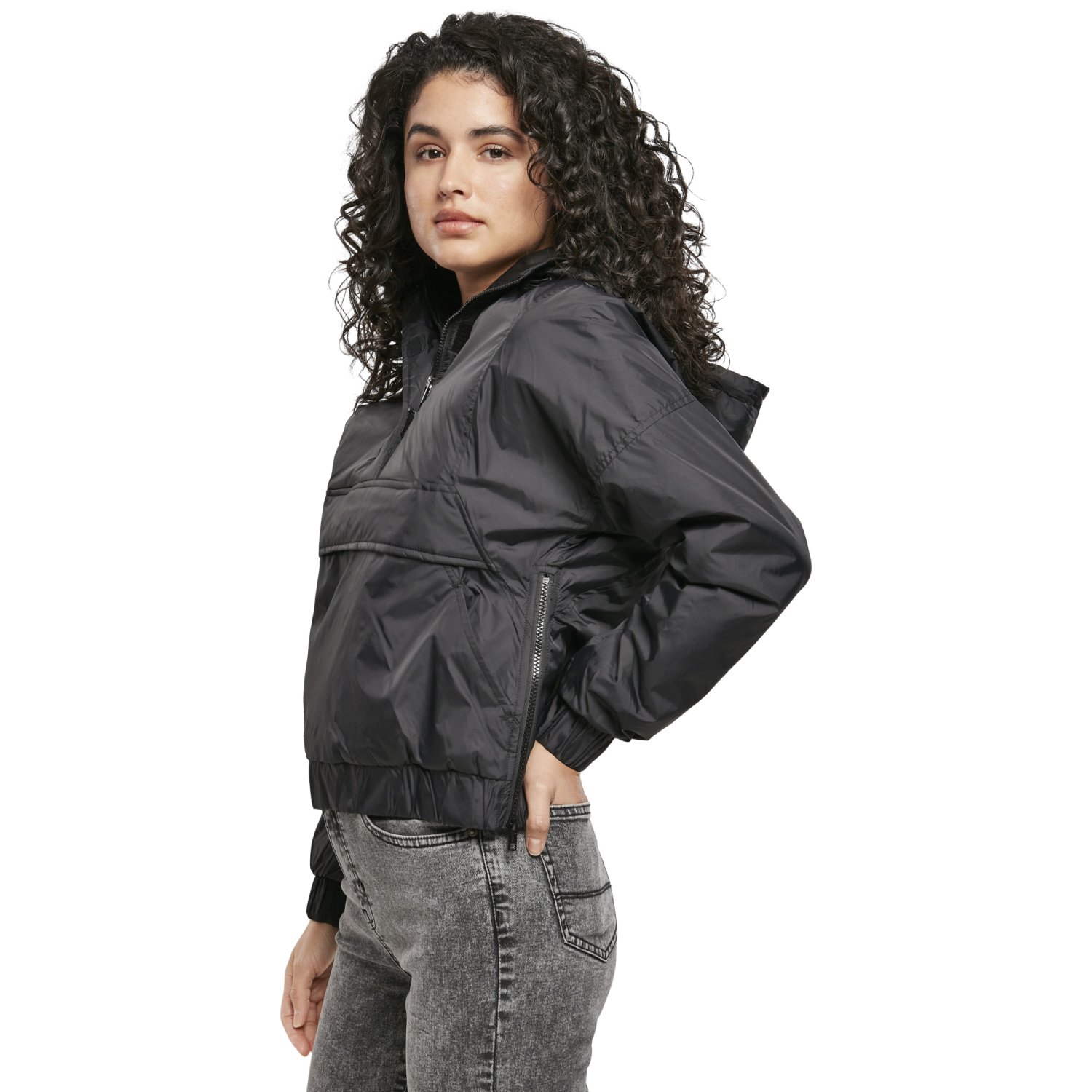 Urban Classics Ladies - Panel Padded Pull Over Jacket