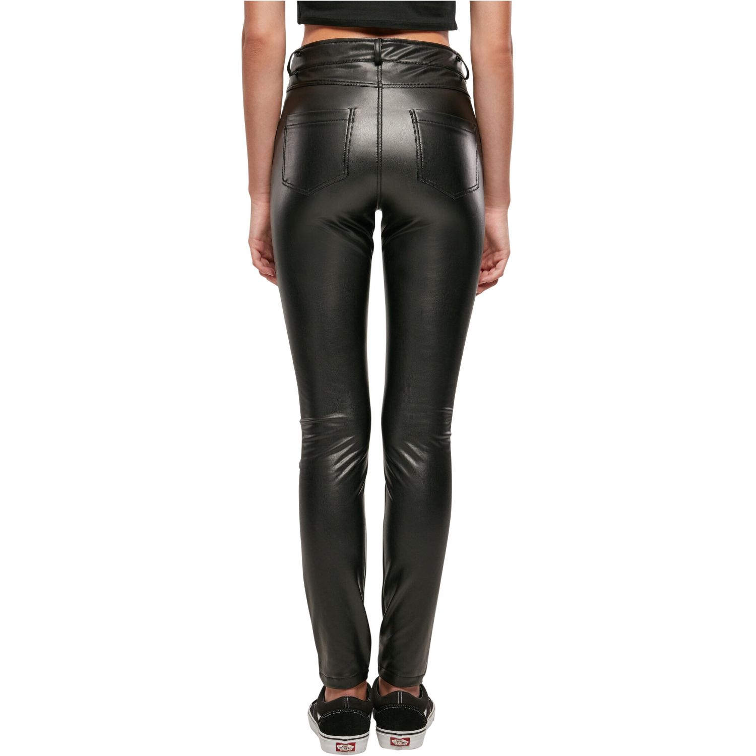 Urban Classics Ladies - Mid Waist Faux Leather Pants